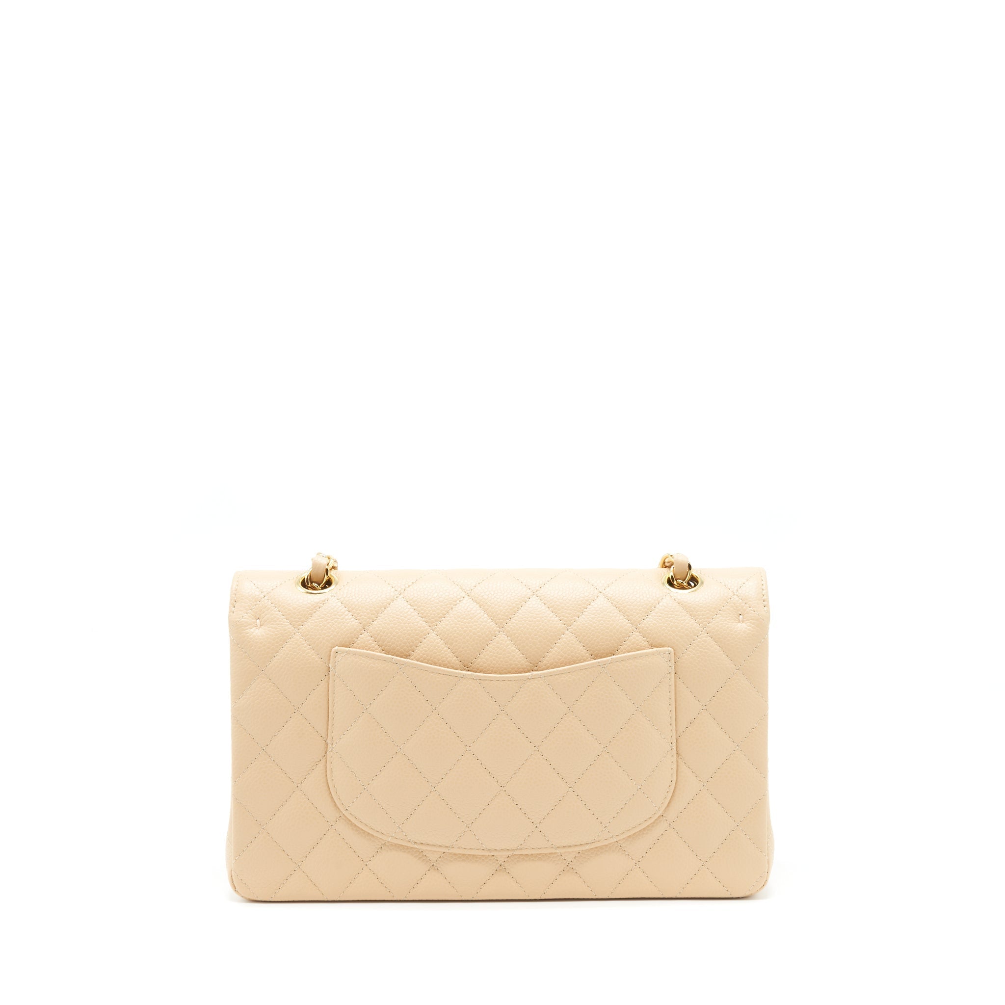 CHANEL MEDIUM CLASSIC DOUBLE FLAP BAG CAVIAR BEIGE LGHW