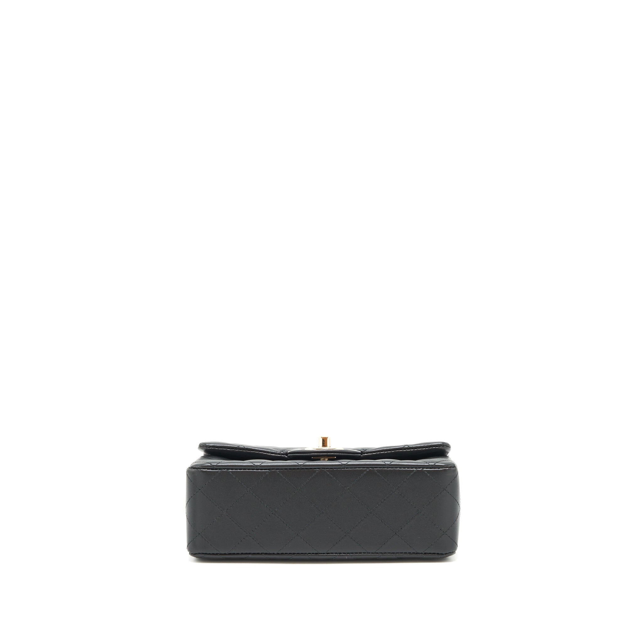 CHANEL MINI RECTANGULAR FLAP BAG LAMBSKIN BLACK LGHW (MICROCHIP)