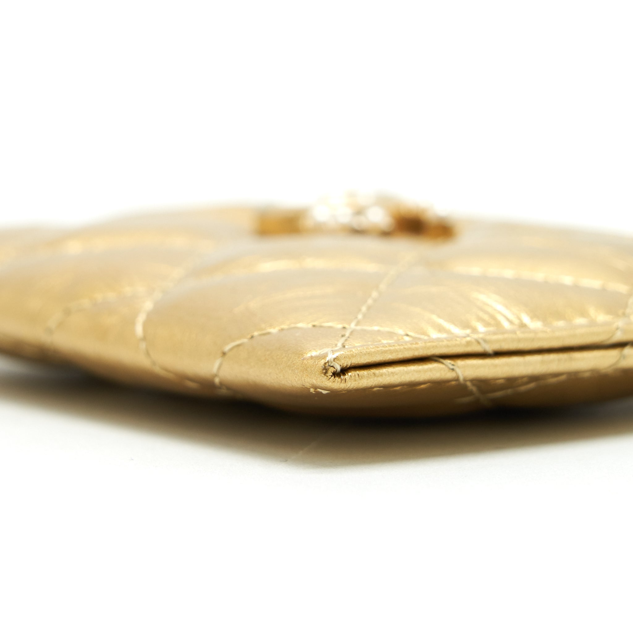 CHANEL CC LOGO CARD HOLDER GOLD LAMBSKIN