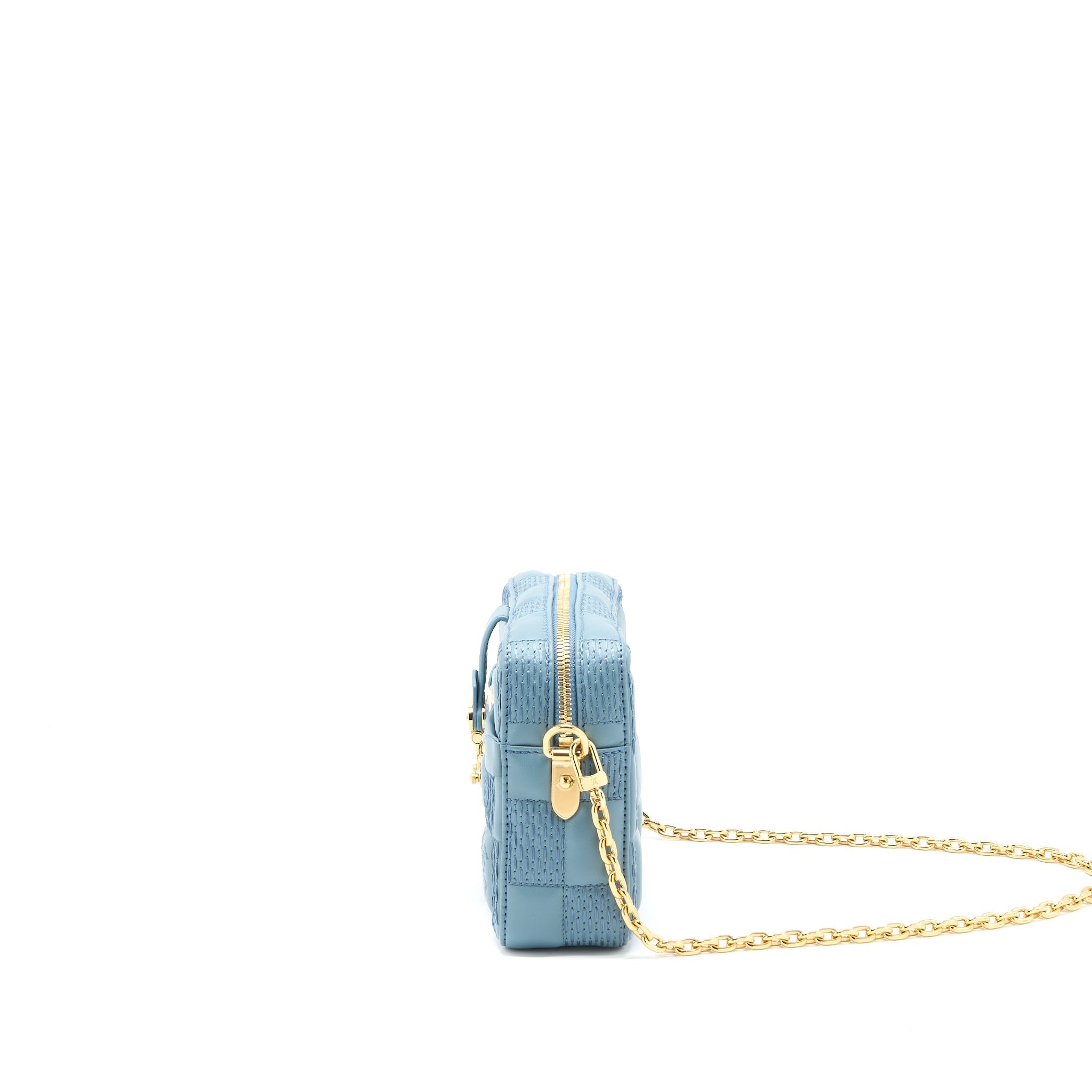 LOUIS VUITTON TROCA PM DAMIER QUILT LAMBSKIN LIGHT BLUE GHW (NEW VERSION)
