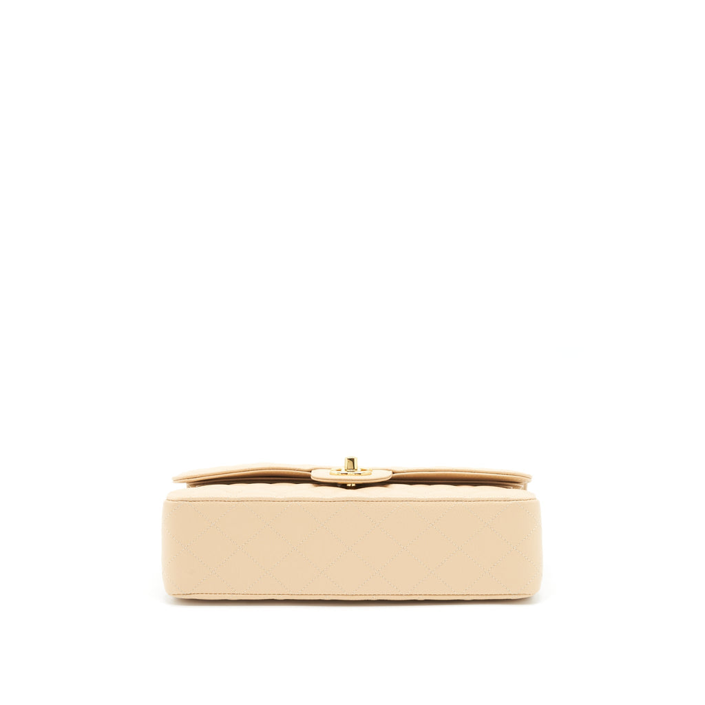CHANEL MEDIUM CLASSIC DOUBLE FLAP BAG CAVIAR BEIGE LGHW