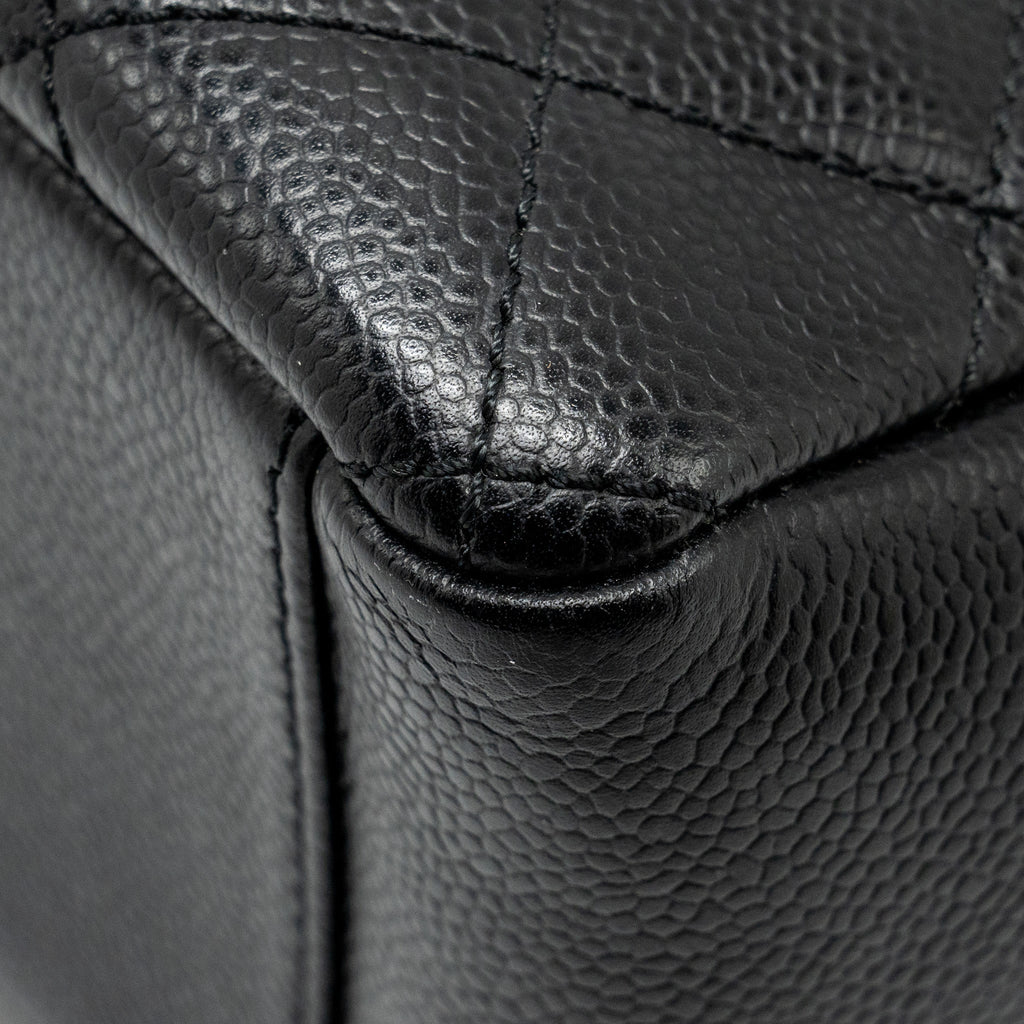CHANEL PETIT SHOPPING TOTE BAG CAVIAR BLACK GHW