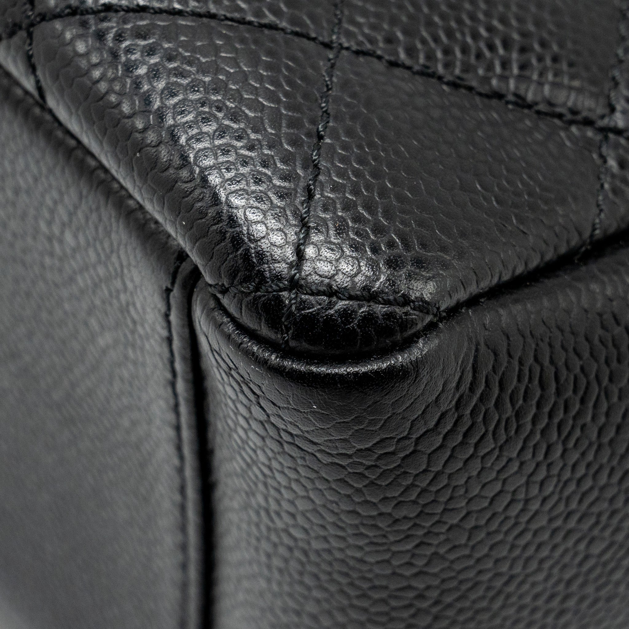 CHANEL PETIT SHOPPING TOTE BAG CAVIAR BLACK GHW