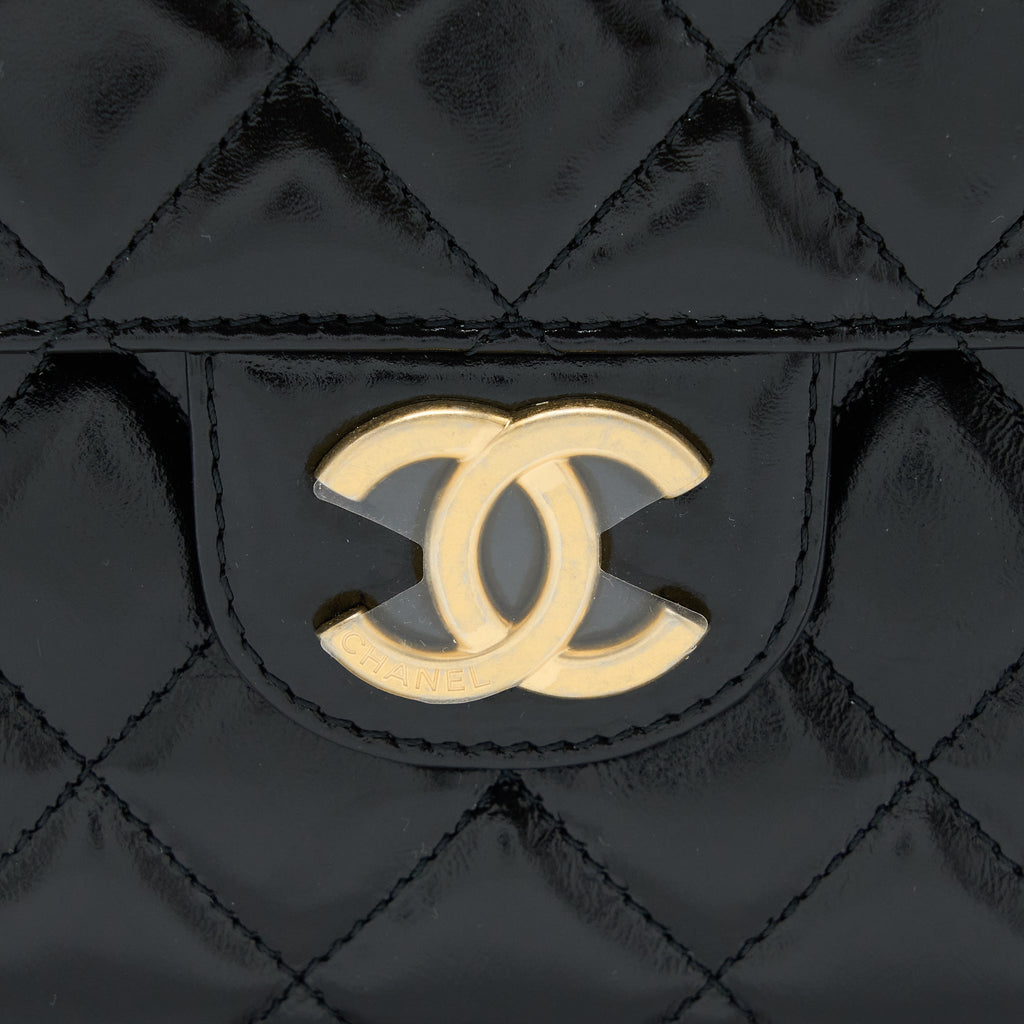 CHANEL 23C HOBO BAG SHINY CALFSKIN BLACK BRUSHED GHW (MICROCHIP)