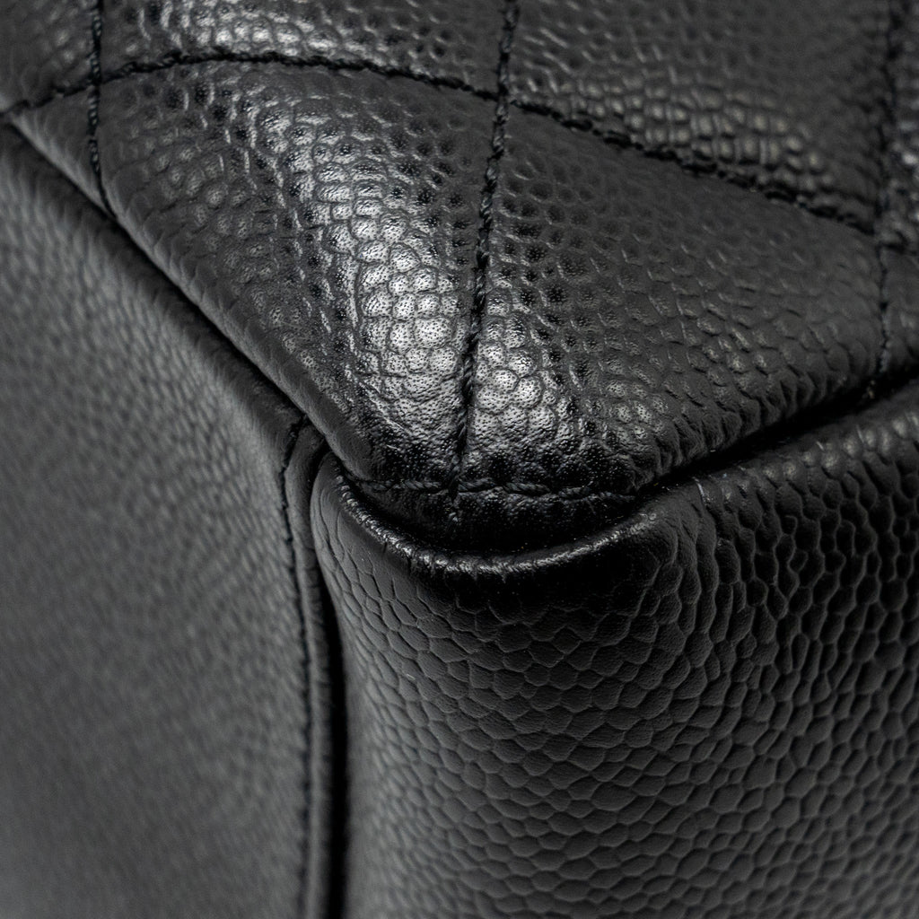 CHANEL PETIT SHOPPING TOTE BAG CAVIAR BLACK GHW
