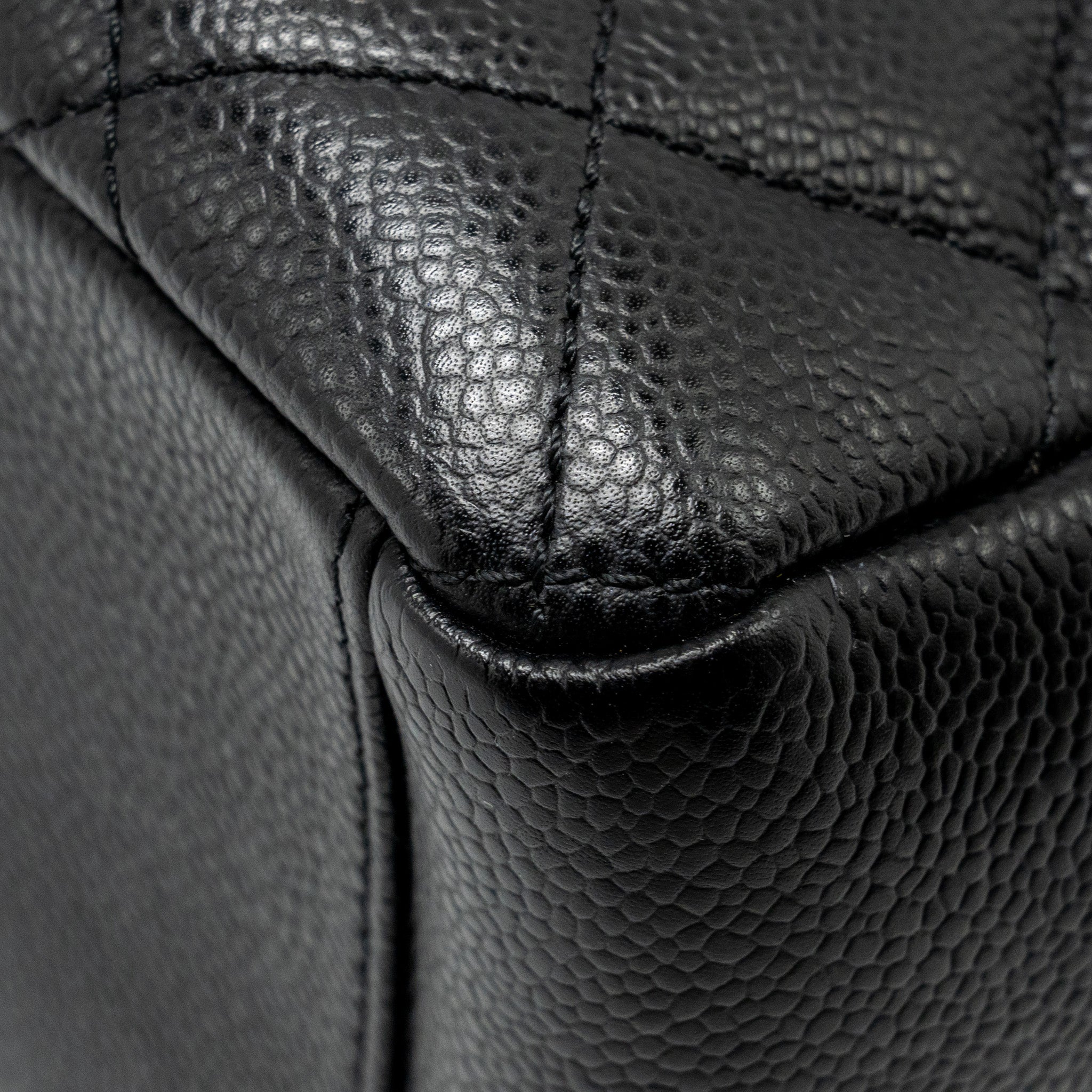 CHANEL PETIT SHOPPING TOTE BAG CAVIAR BLACK GHW