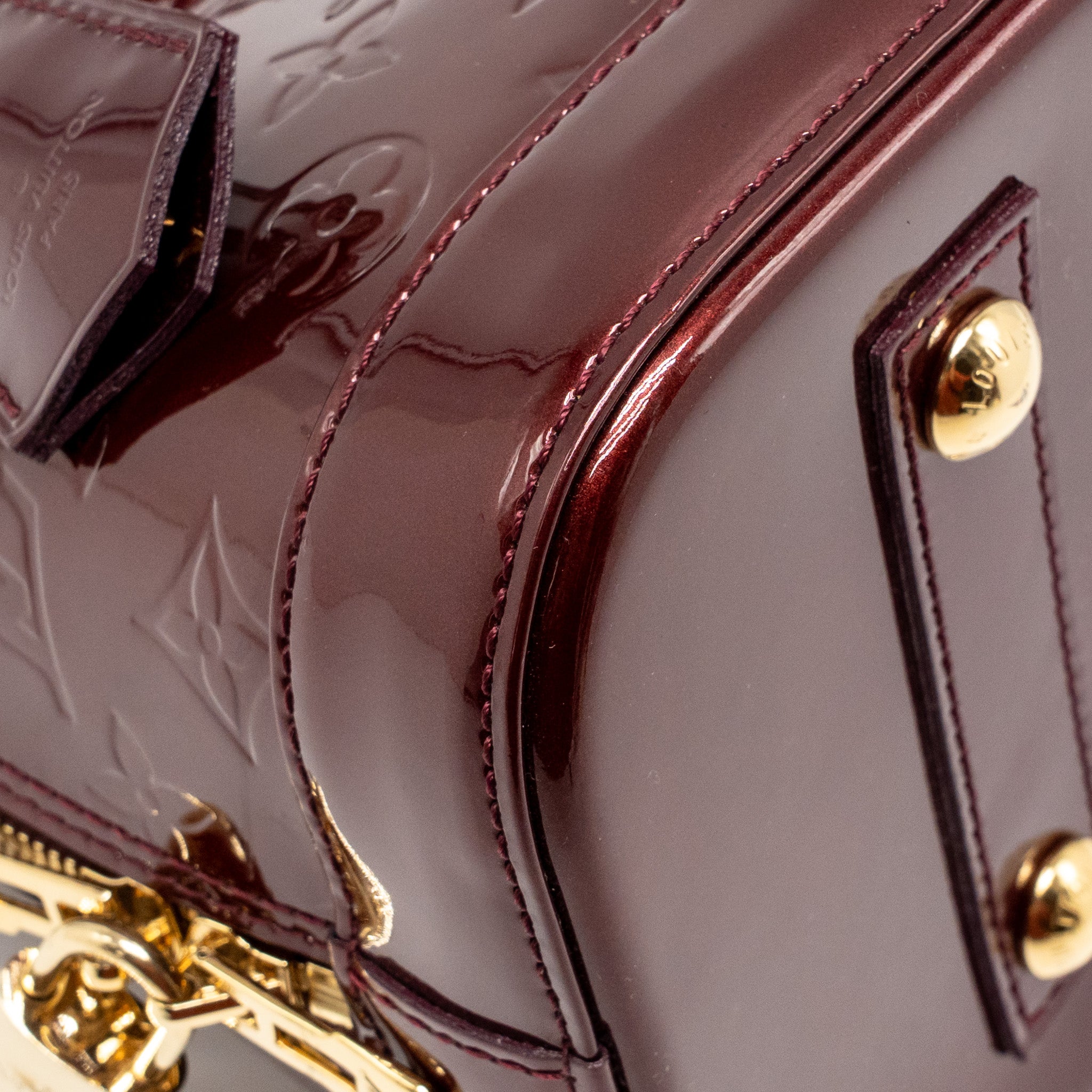 LOUIS VUITTON ALMA PM PATENT LEATHER AMARANTE GHW