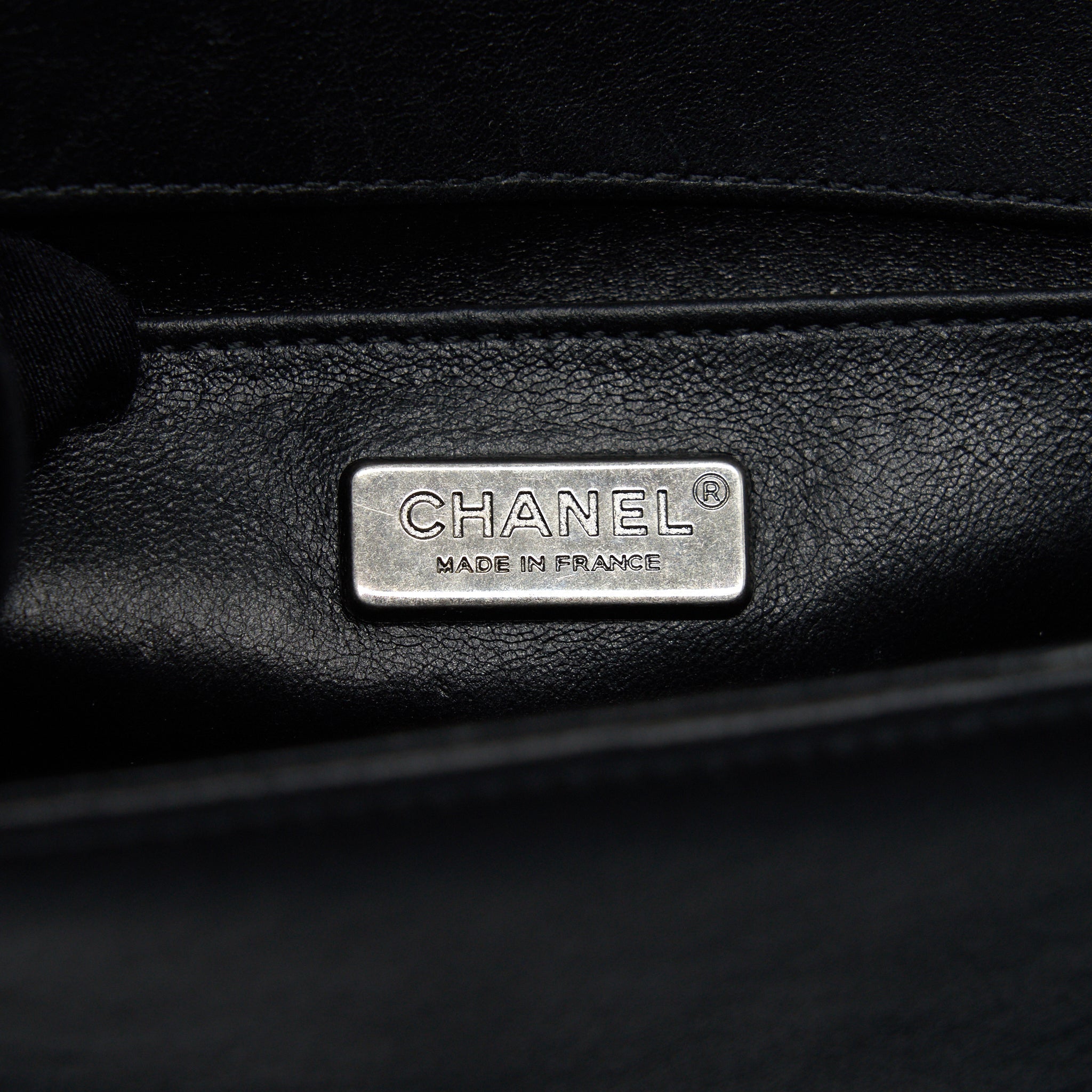 CHANEL SMALL BOY BAG LIZARD/CALFSKIN BLACK WITH RUTHENIUM HARDWARE