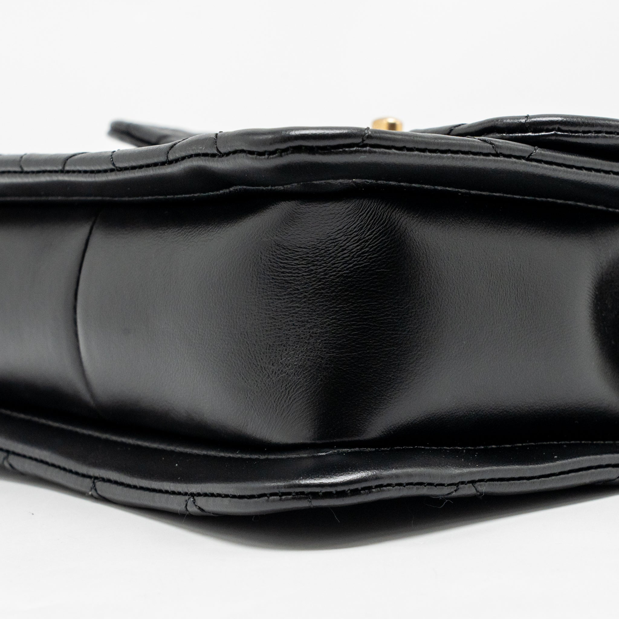 CHANEL QUILTED SQUARE FLAP BAG LAMBSKIN BLACK GHW