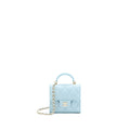 CHANEL MINI TOP HANDLE FLAP BAG LAMBSKIN LIGHT BLUE LGHW