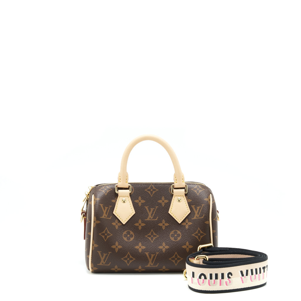 LOUIS VUITTON SPEEDY BANDOULIERE 20 MONOGRAM CANVAS/BLACK MULTICOLOUR STRAP