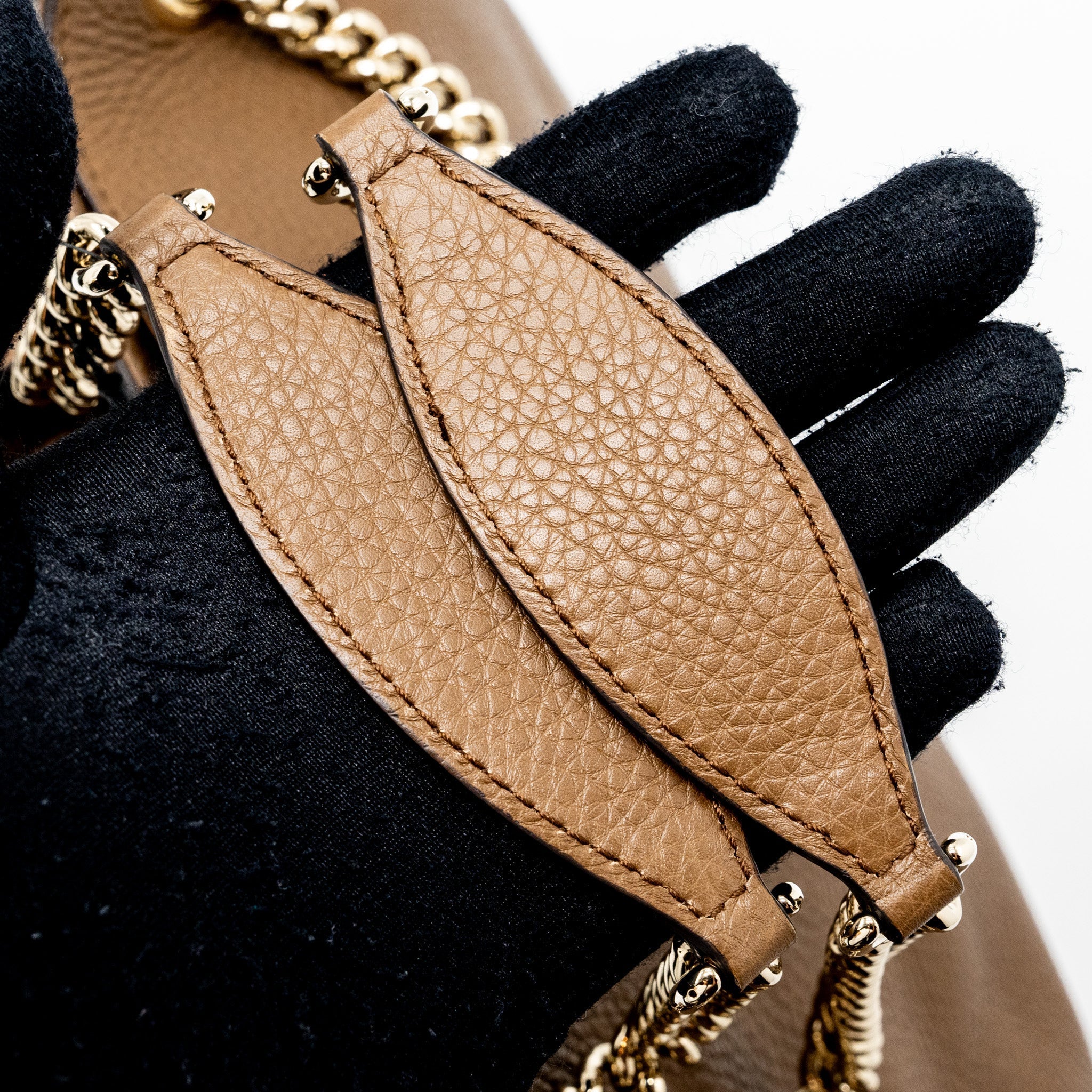 GUCCI DISCO TOTE BAG CALFSKIN BROWN LGHW