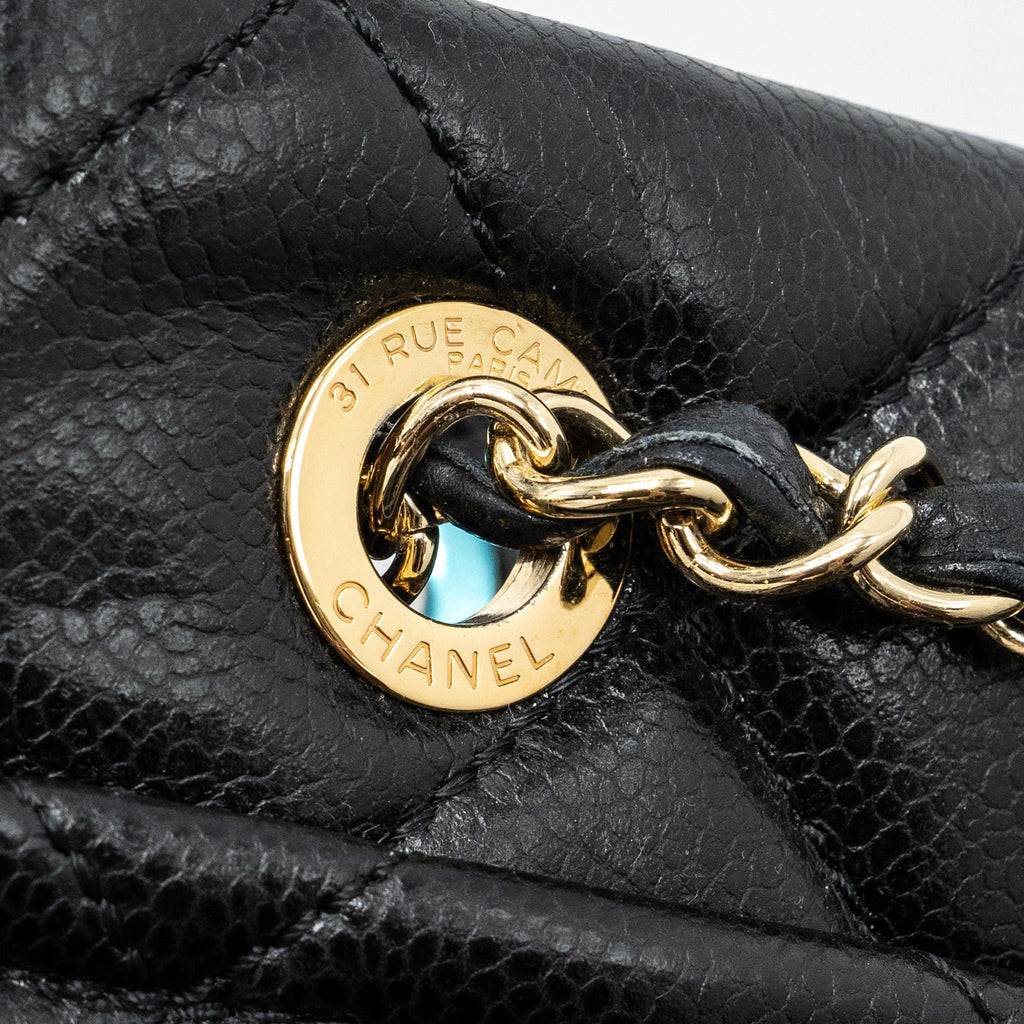 CHANEL MATELASSE CHAIN TOTE BAG CAVIAR BLACK GHW