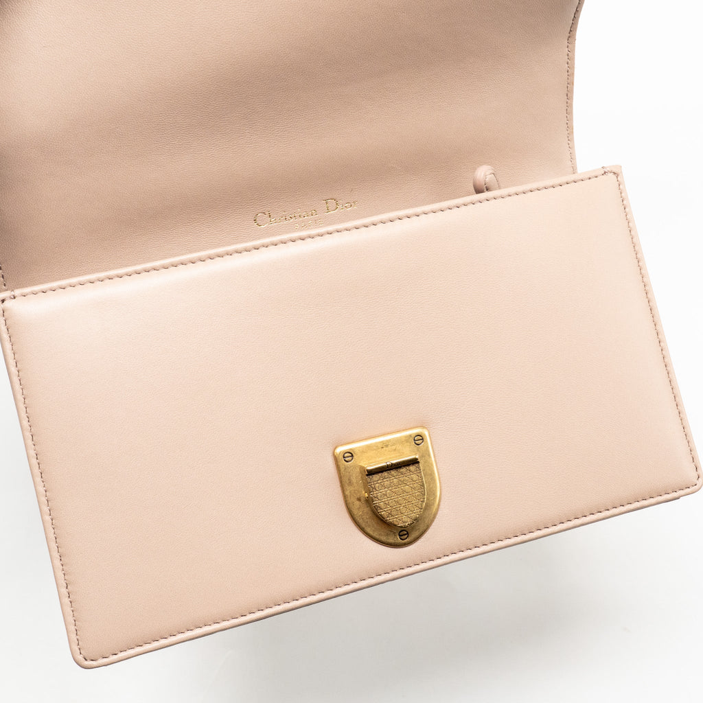 DIOR SMALL STUDDED DIORAMA DARK PINK GHW