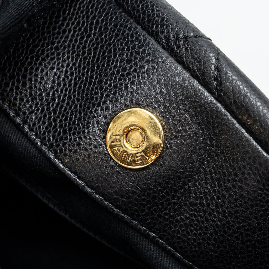 CHANEL MATELASSE CHAIN TOTE BAG CAVIAR BLACK GHW