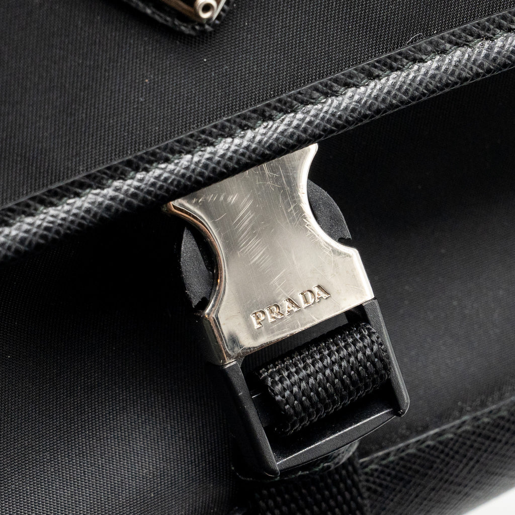 PRADA TRIMMED SAFFIANO PHONE CASE RE-NYLON BLACK SHW