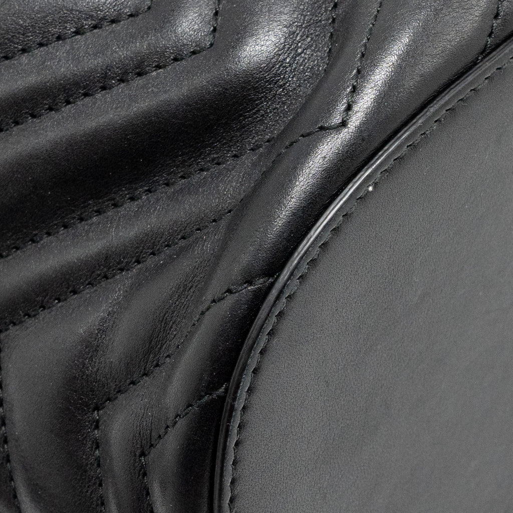 GUCCI GG MARMONT BUCKET BAG CALFSKIN BLACK GHW
