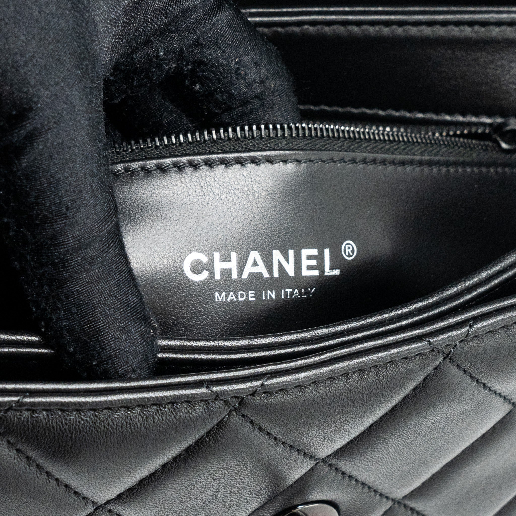 CHANEL SMALL TRENDY CC FLAP BAG LAMBSKIN SO BLACK(MICROCHIP)