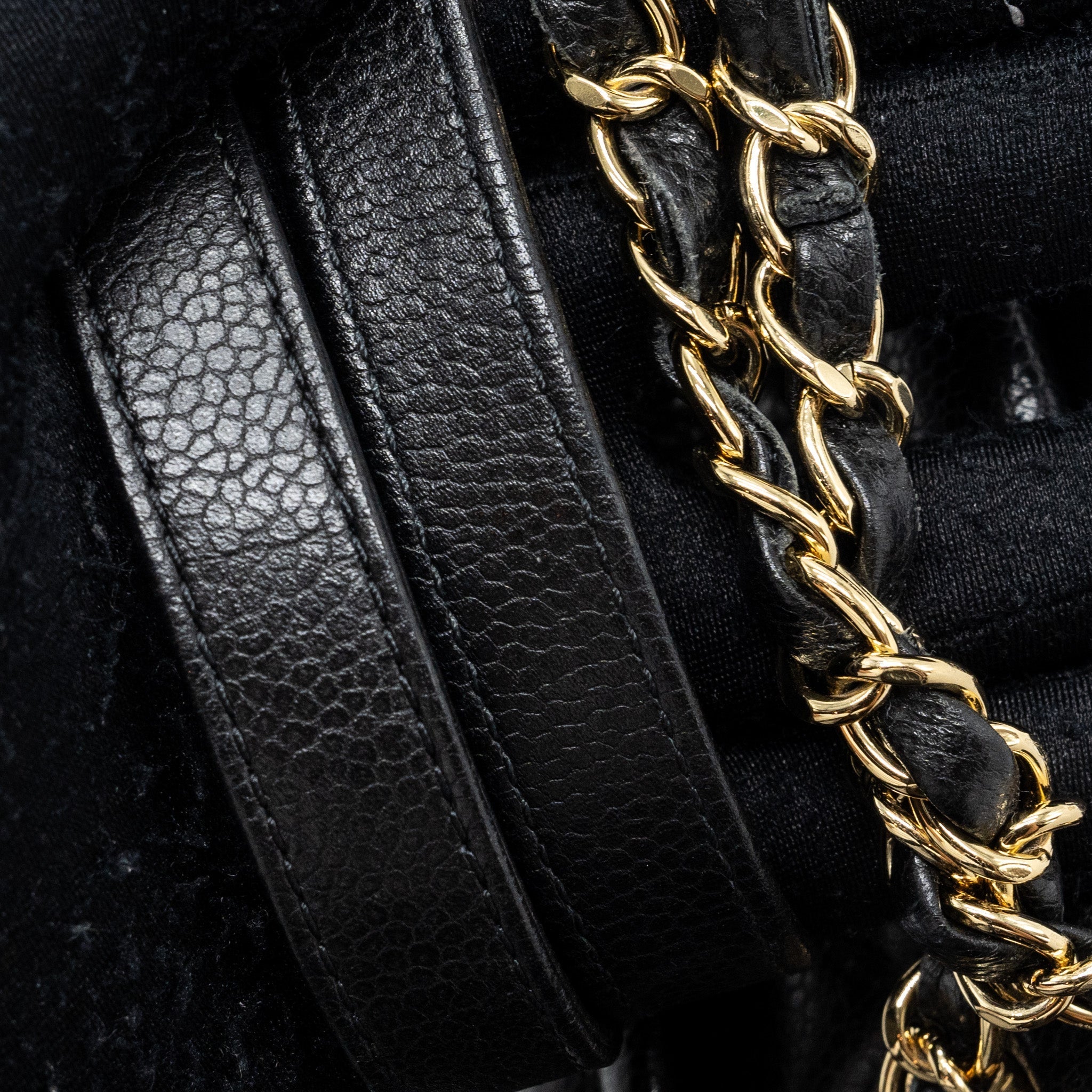 CHANEL MATELASSE CHAIN TOTE BAG CAVIAR BLACK GHW