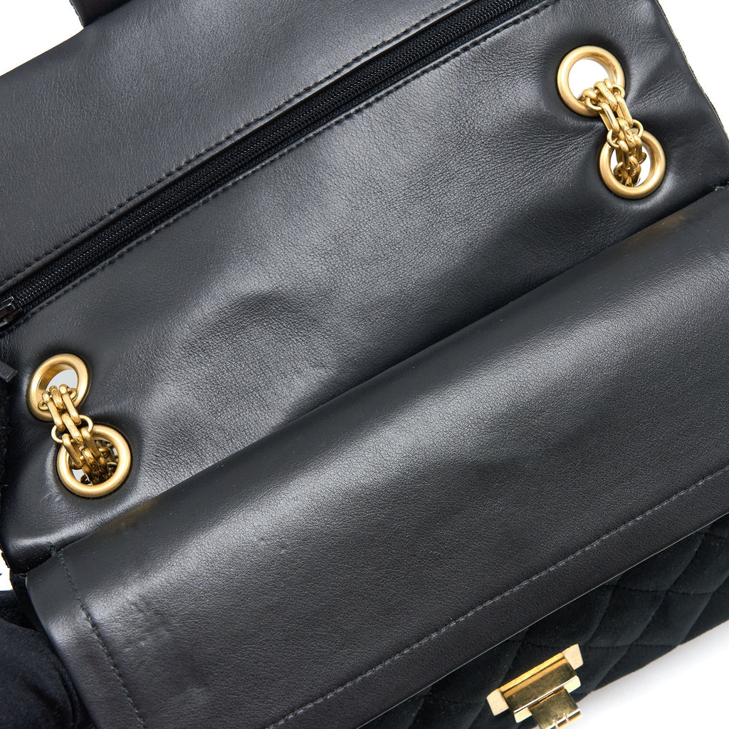 CHANEL SMALL 2.55 REISSUE FLAP BAG VELVET BLACK GHW