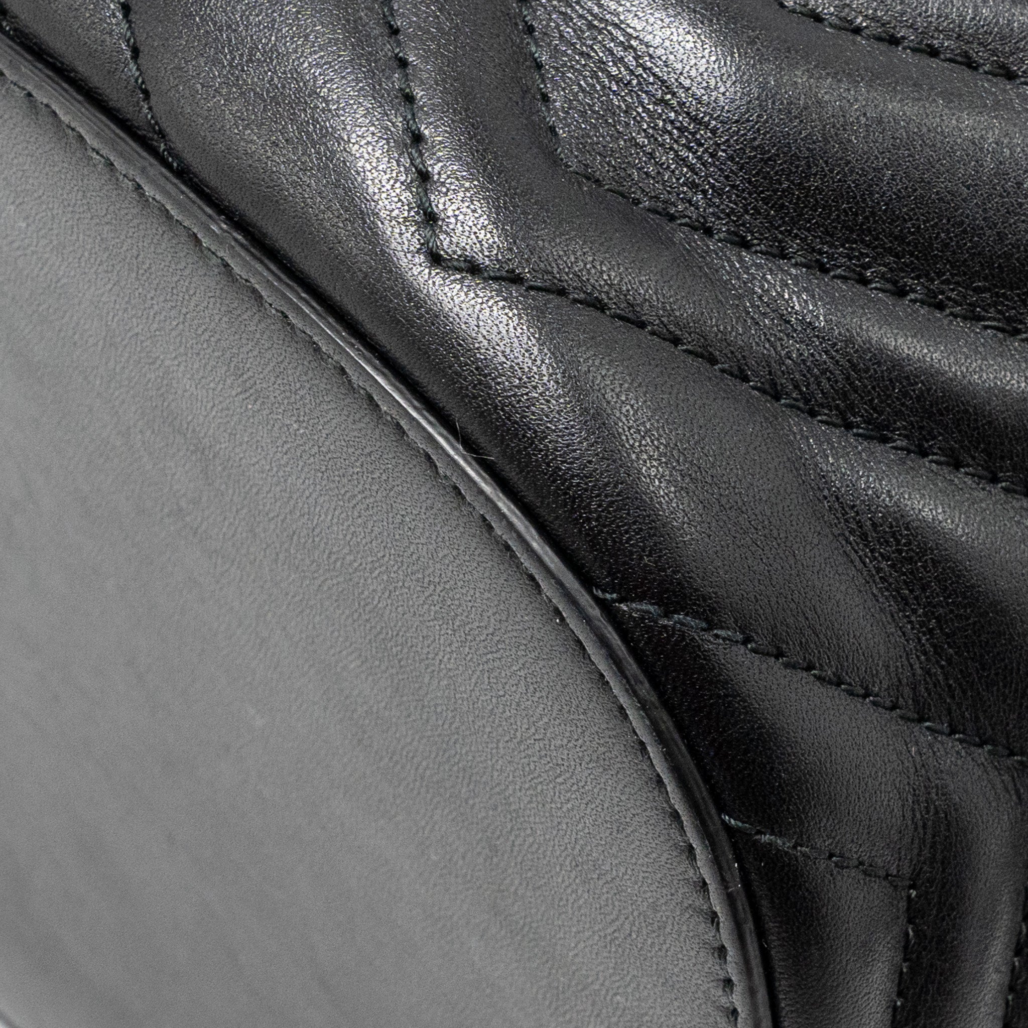 GUCCI GG MARMONT BUCKET BAG CALFSKIN BLACK GHW