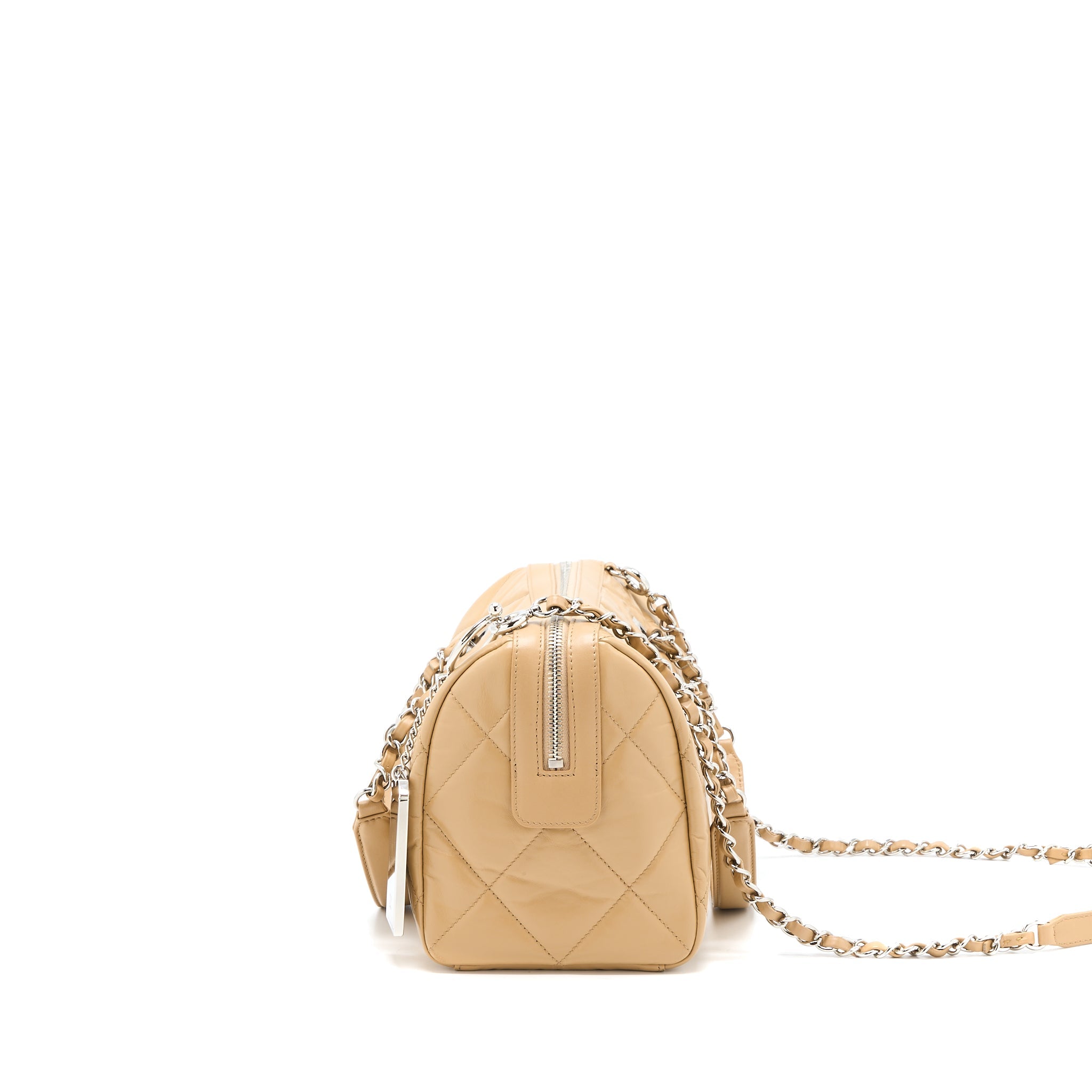 CHANEL BOWLING BAG AGED CALFSKIN BEIGE SHW