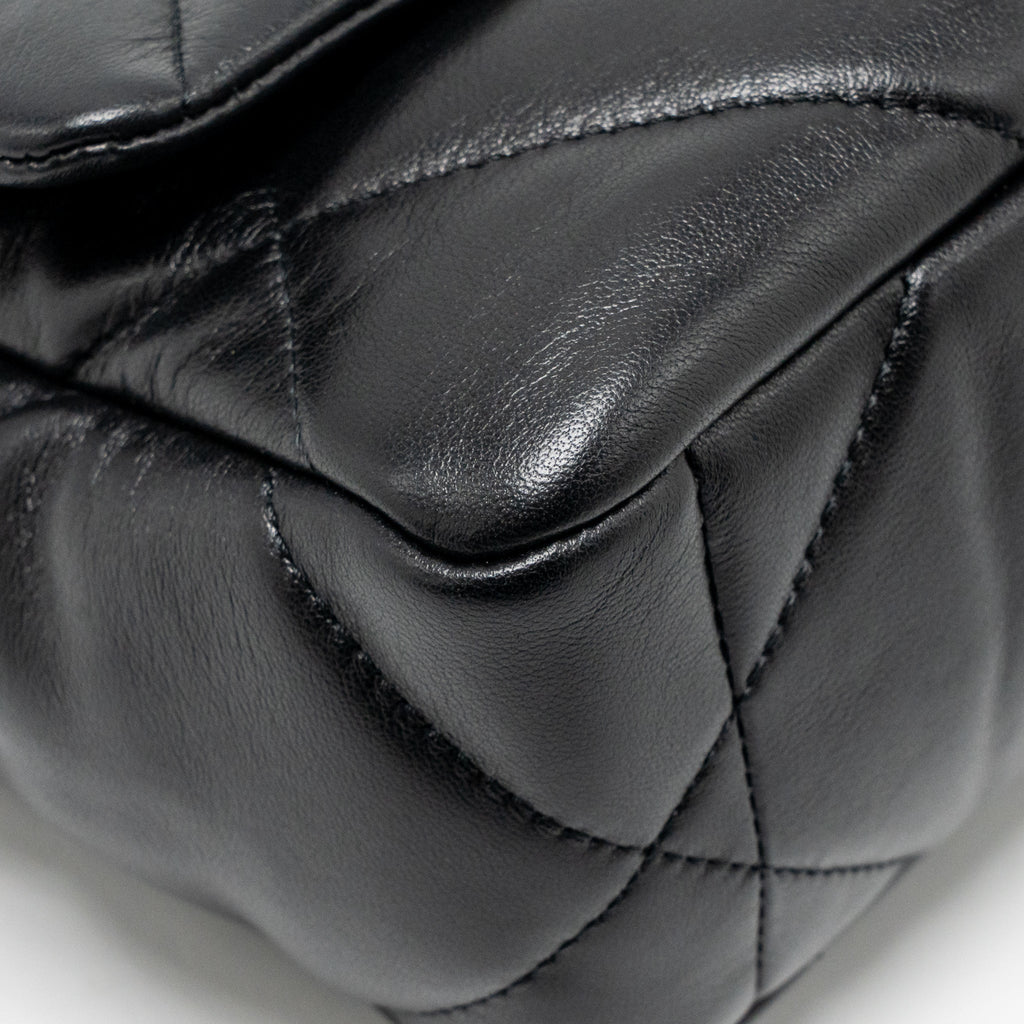 CHANEL SMALL 19 BAG GOATSKIN BLACK MULTICOLOR HARDWARE