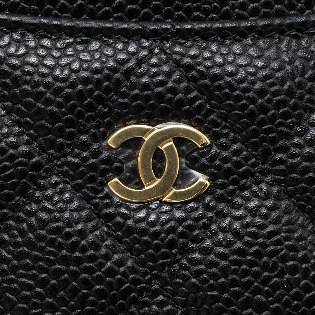 CHANEL CLASSIC CARD HOLDER CAVIAR BLACK GHW(MICROCHIP)
