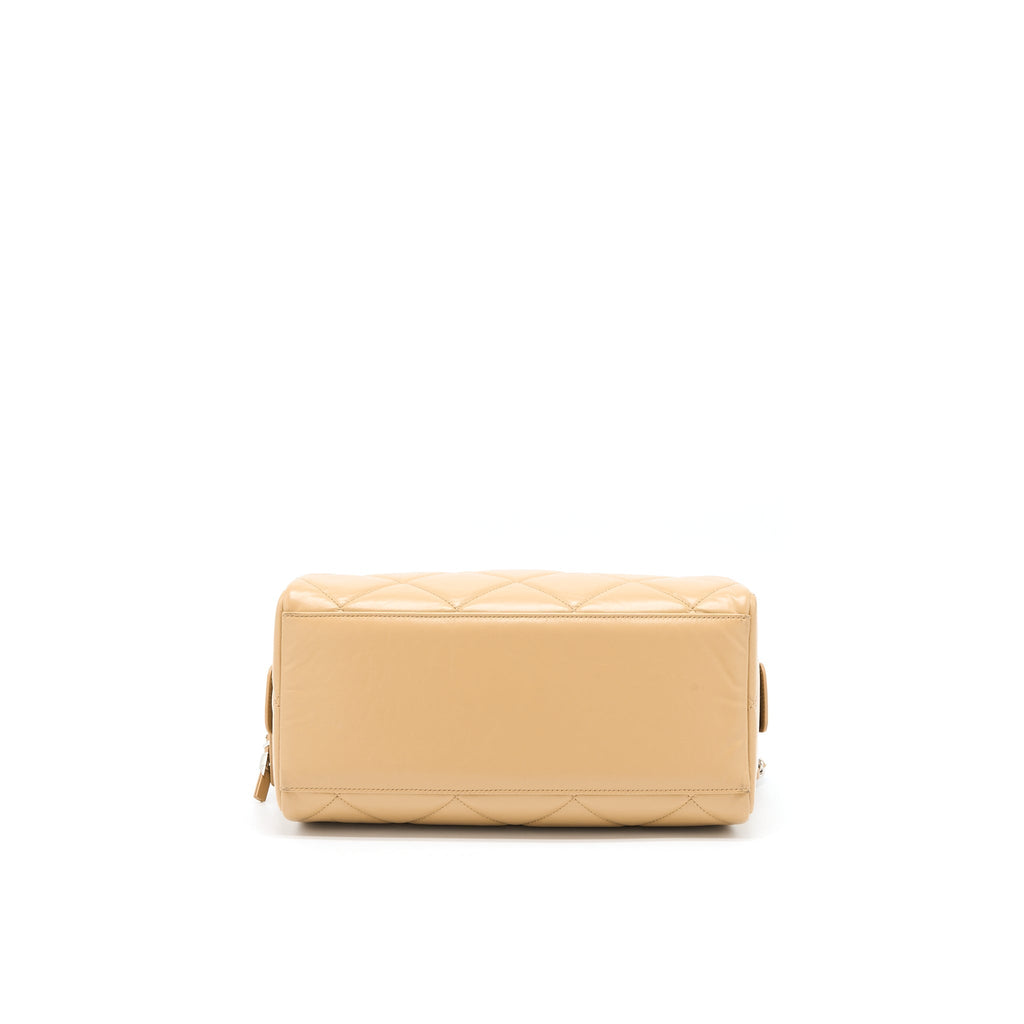 CHANEL BOWLING BAG AGED CALFSKIN BEIGE SHW