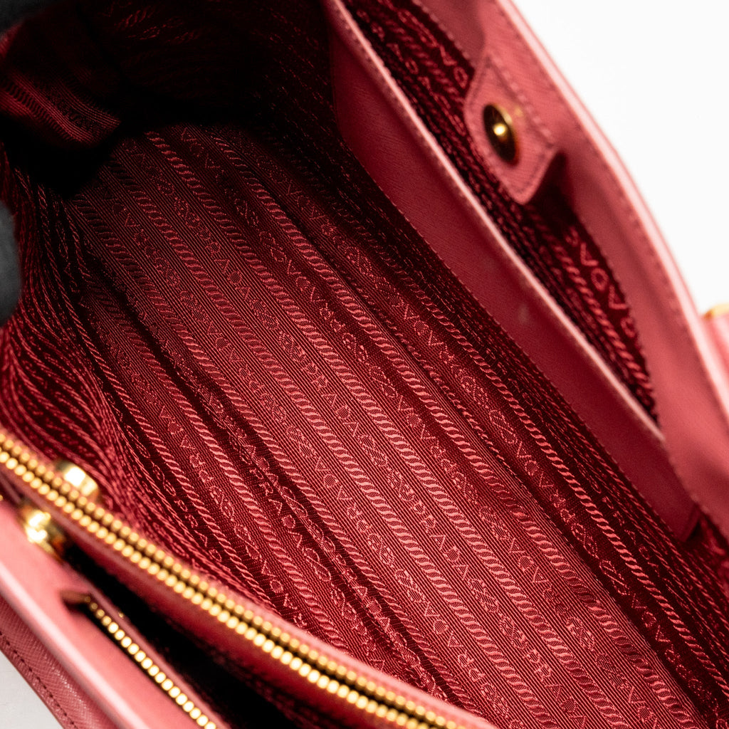 PRADA LARGE SAFFIANO TOTE BAG GALLERIA SAFFIANO LEATHER PINK GHW