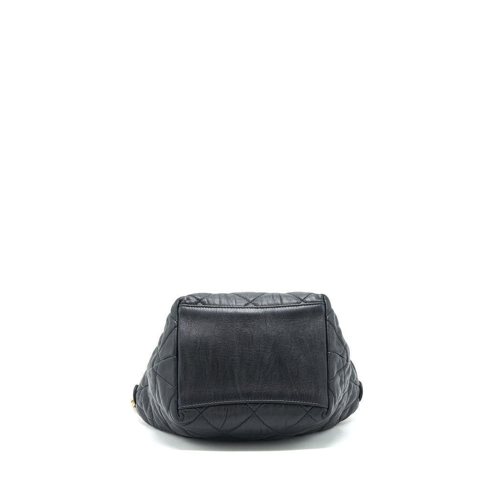 CHANEL HOBO CROSSBODY BAG LAMBSKIN BLACK GHW