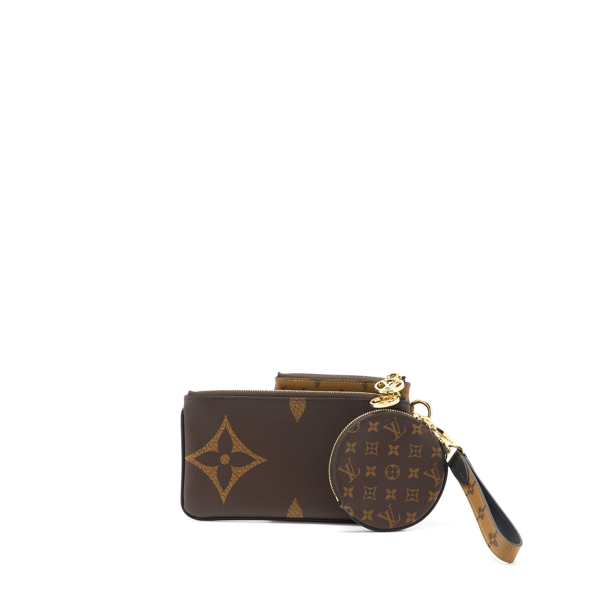 LOUIS VUITTON TRIO POUCH M68756 MONOGRAM REVERSE GHW