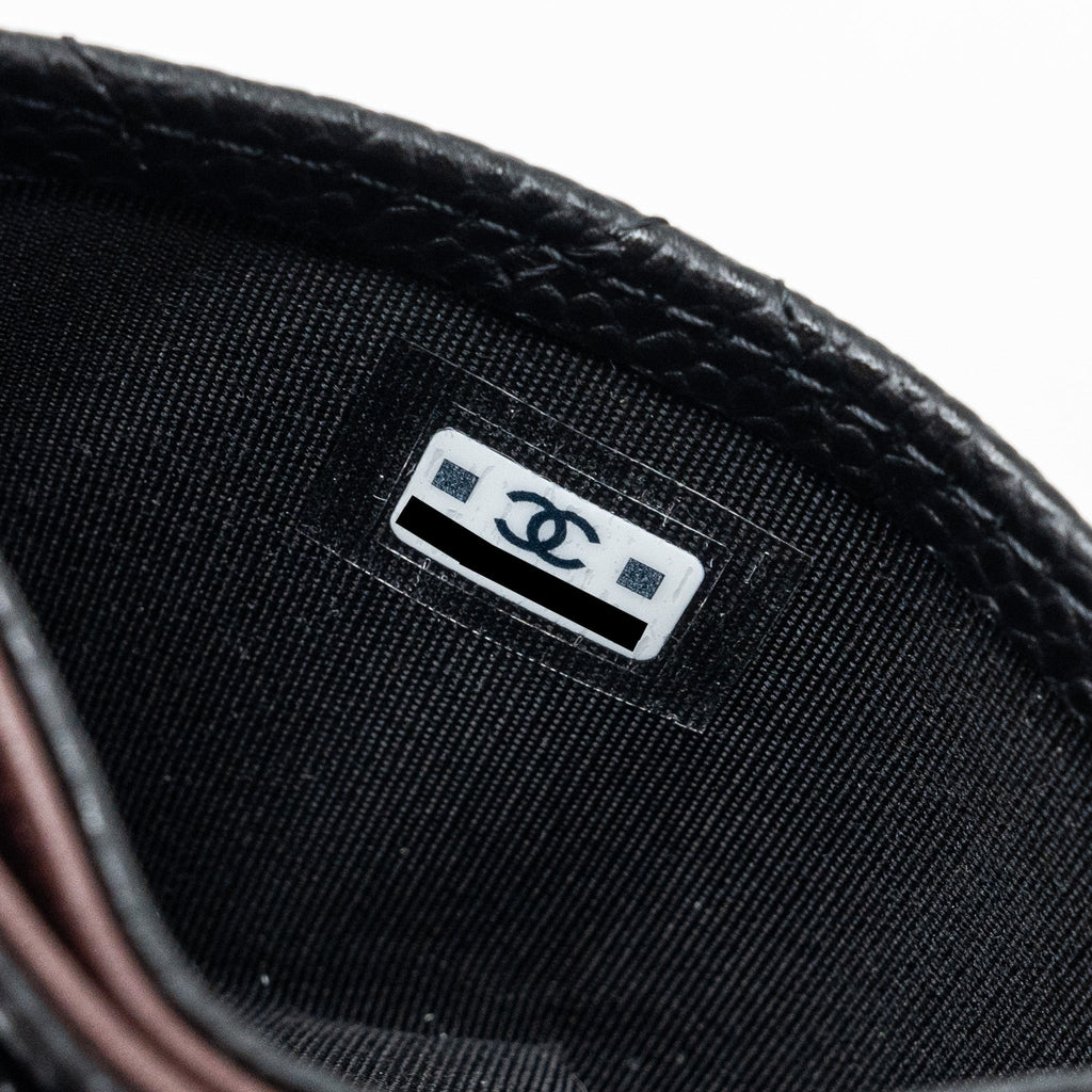 CHANEL CLASSIC CARD HOLDER CAVIAR BLACK GHW(MICROCHIP)