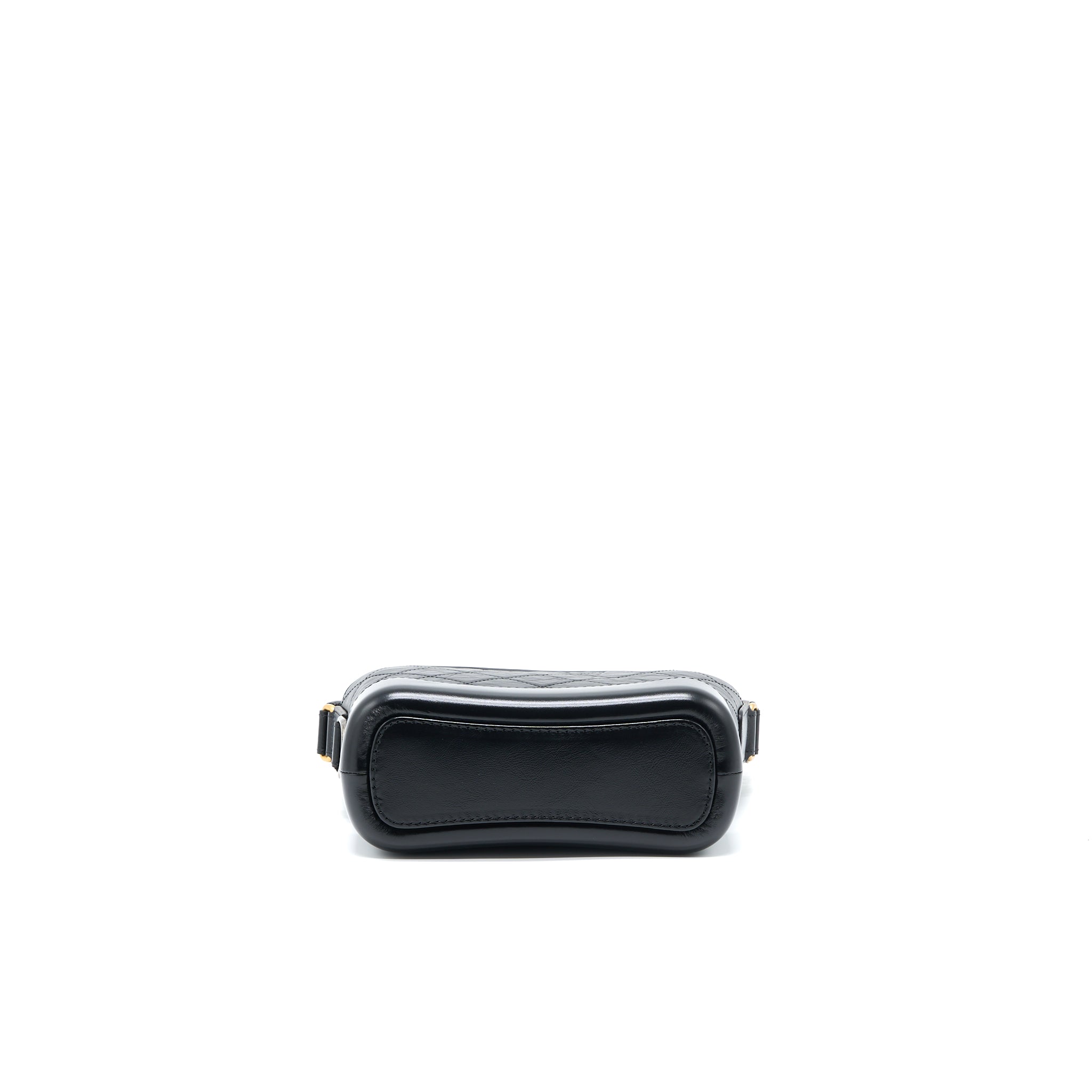 CHANEL SMALL GABRIELLE BAG AGED CALFSKIN BLACK MULTICOLOUR HARDWARE (MICROCHIP)