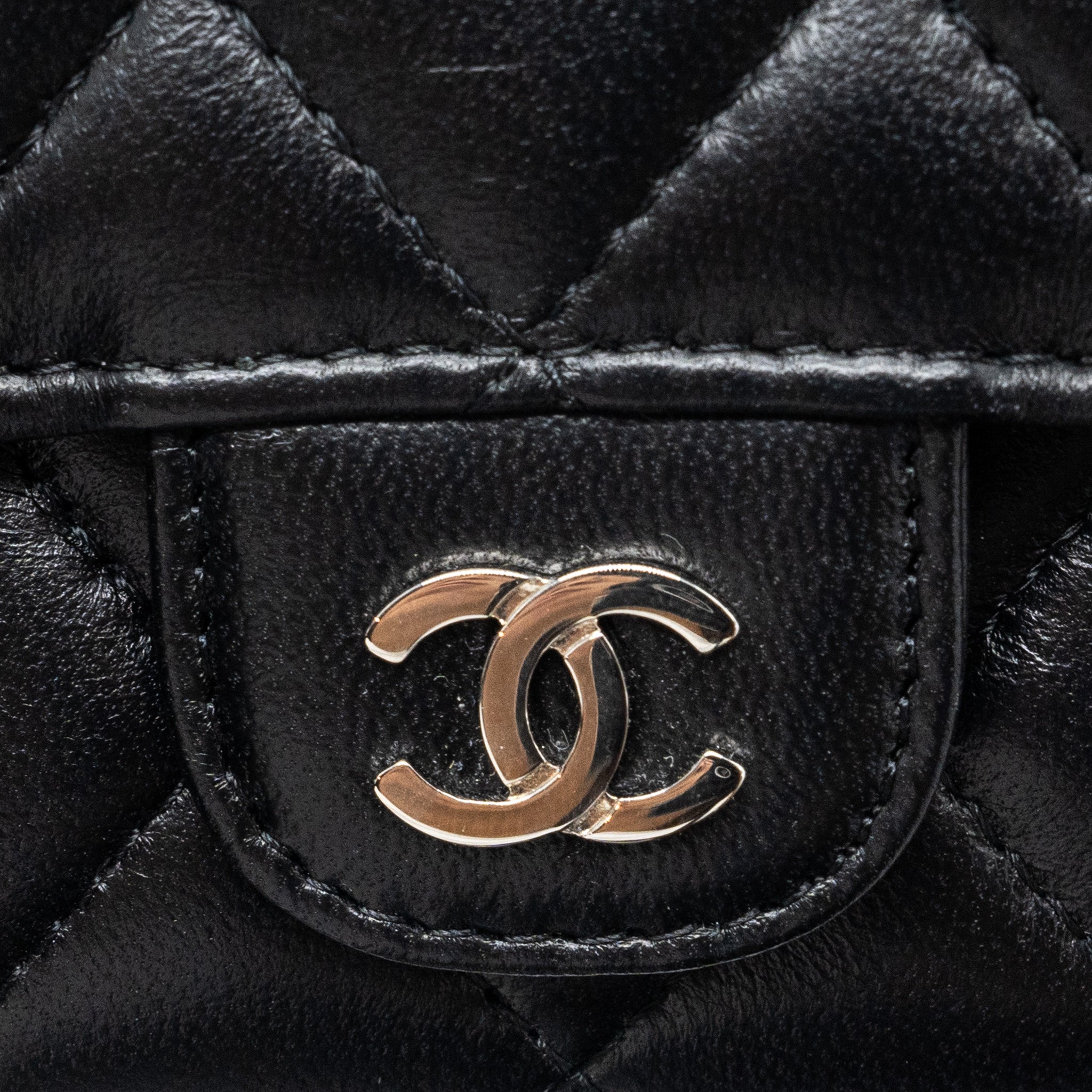 CHANEL CLASSIC FLAP CARD HOLDER LAMBSKIN BLACK SHW