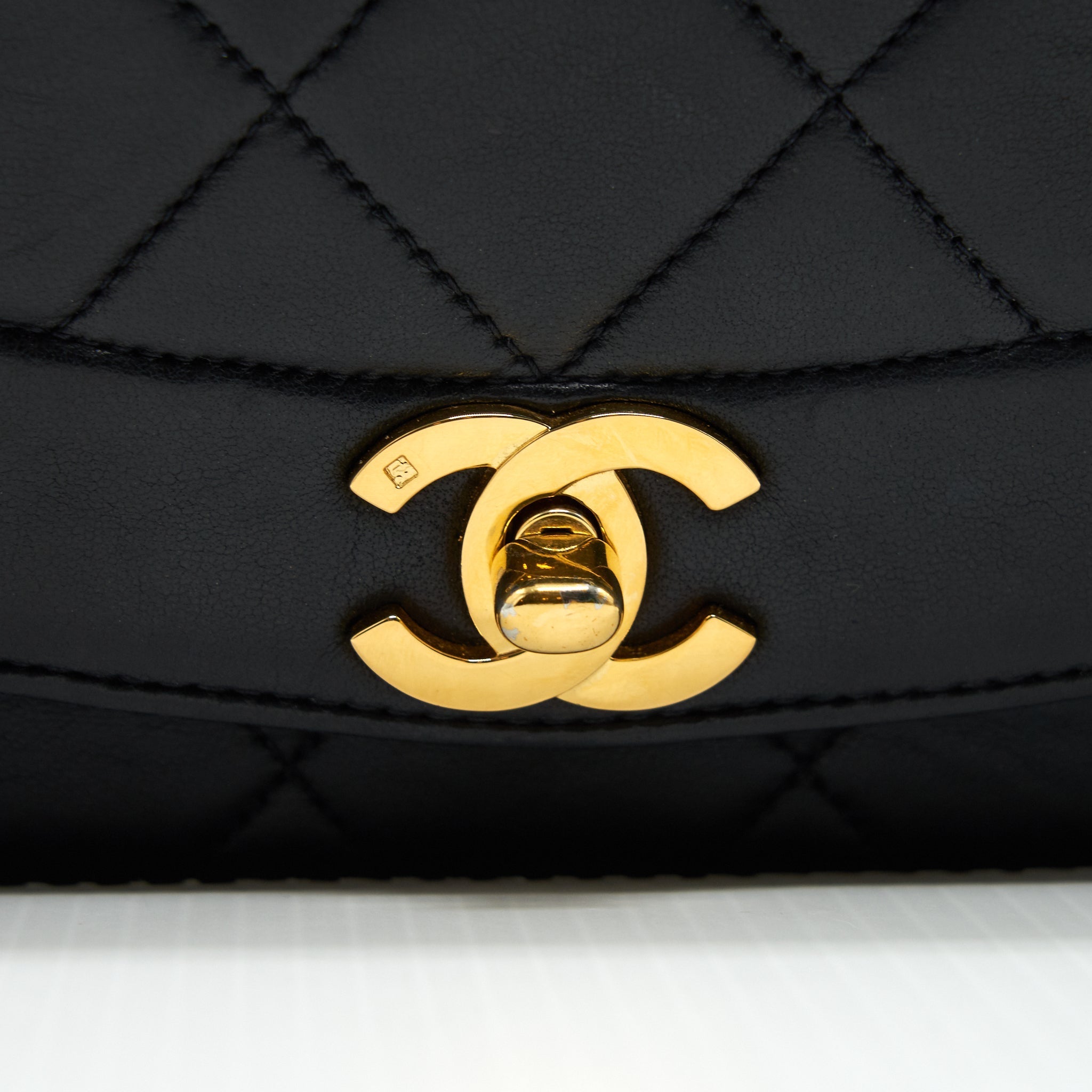 CHANEL DIANA SMALL FLAP BLACK WITH 24K HARDWARE