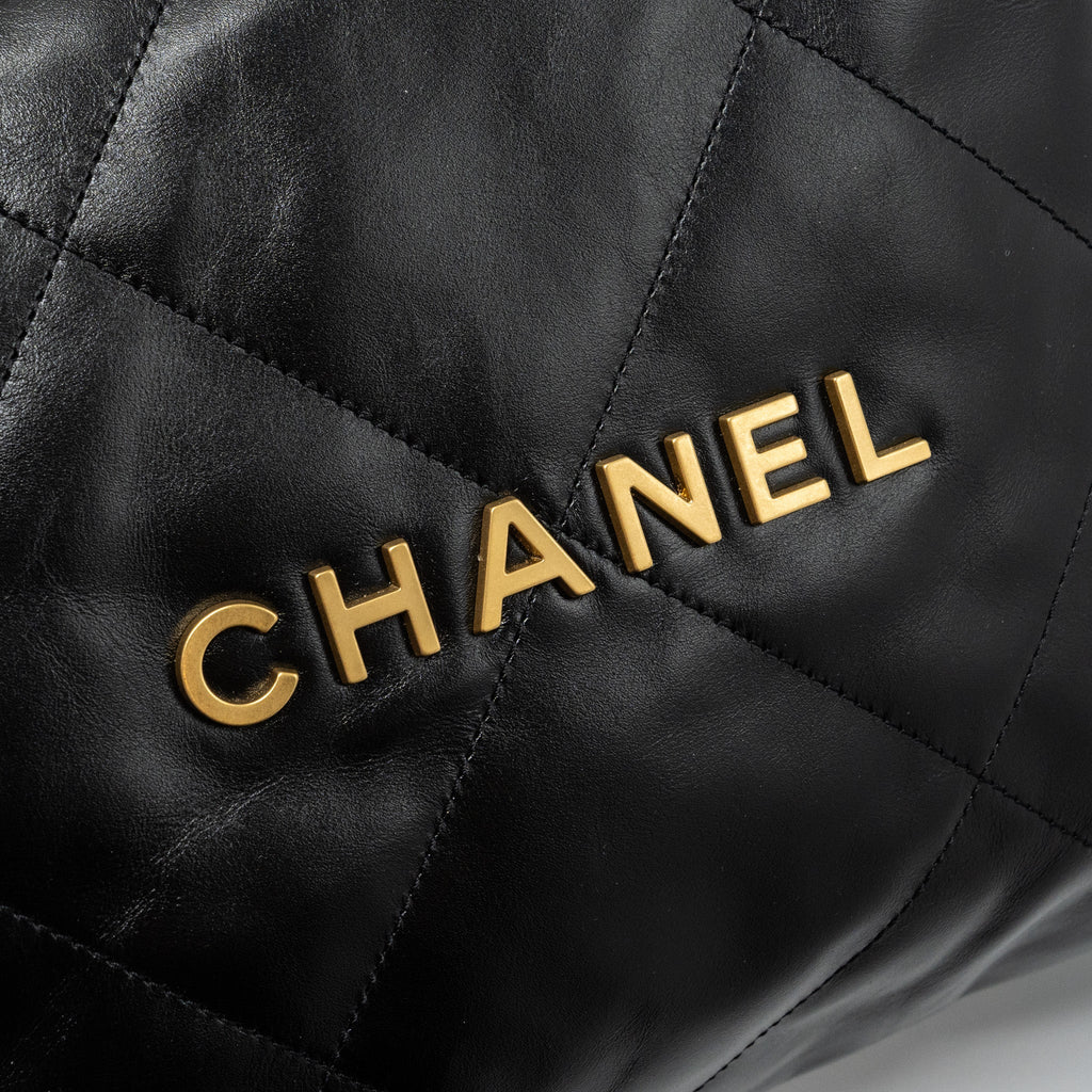 CHANEL SMALL 22 BAG CALFSKIN BLACK GHW