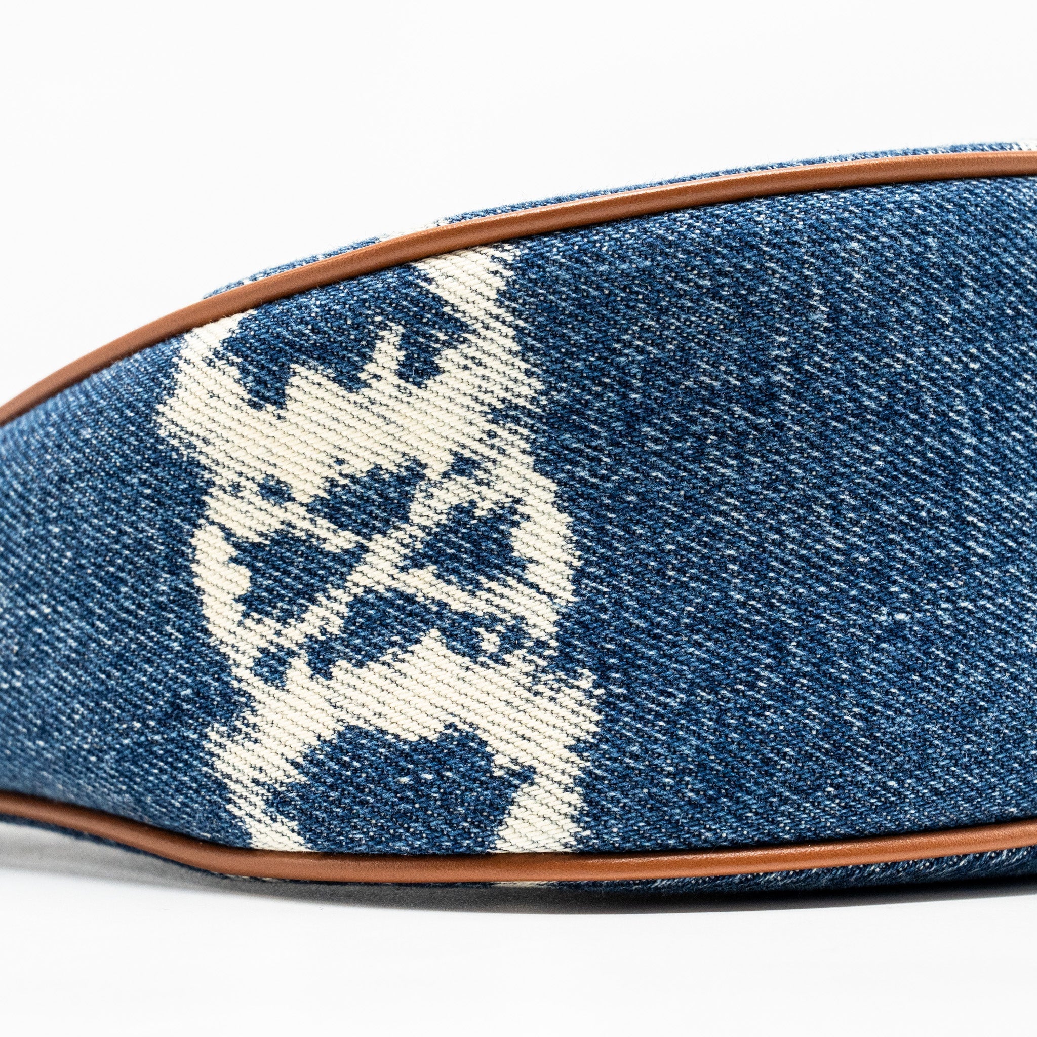 CELINE MEDIUM AVA BAG WITH TRIOMPHE DENIM NAVY/TAN GHW
