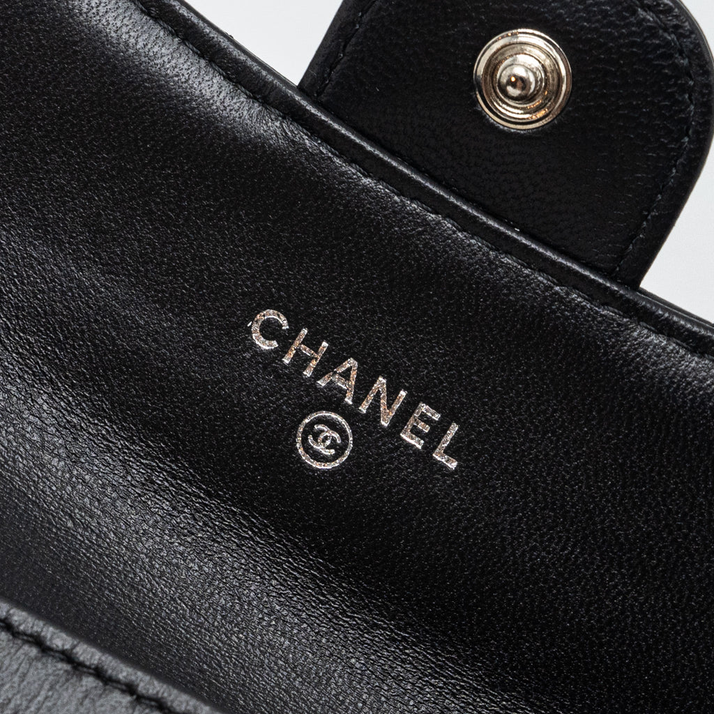 CHANEL CLASSIC FLAP CARD HOLDER LAMBSKIN BLACK SHW