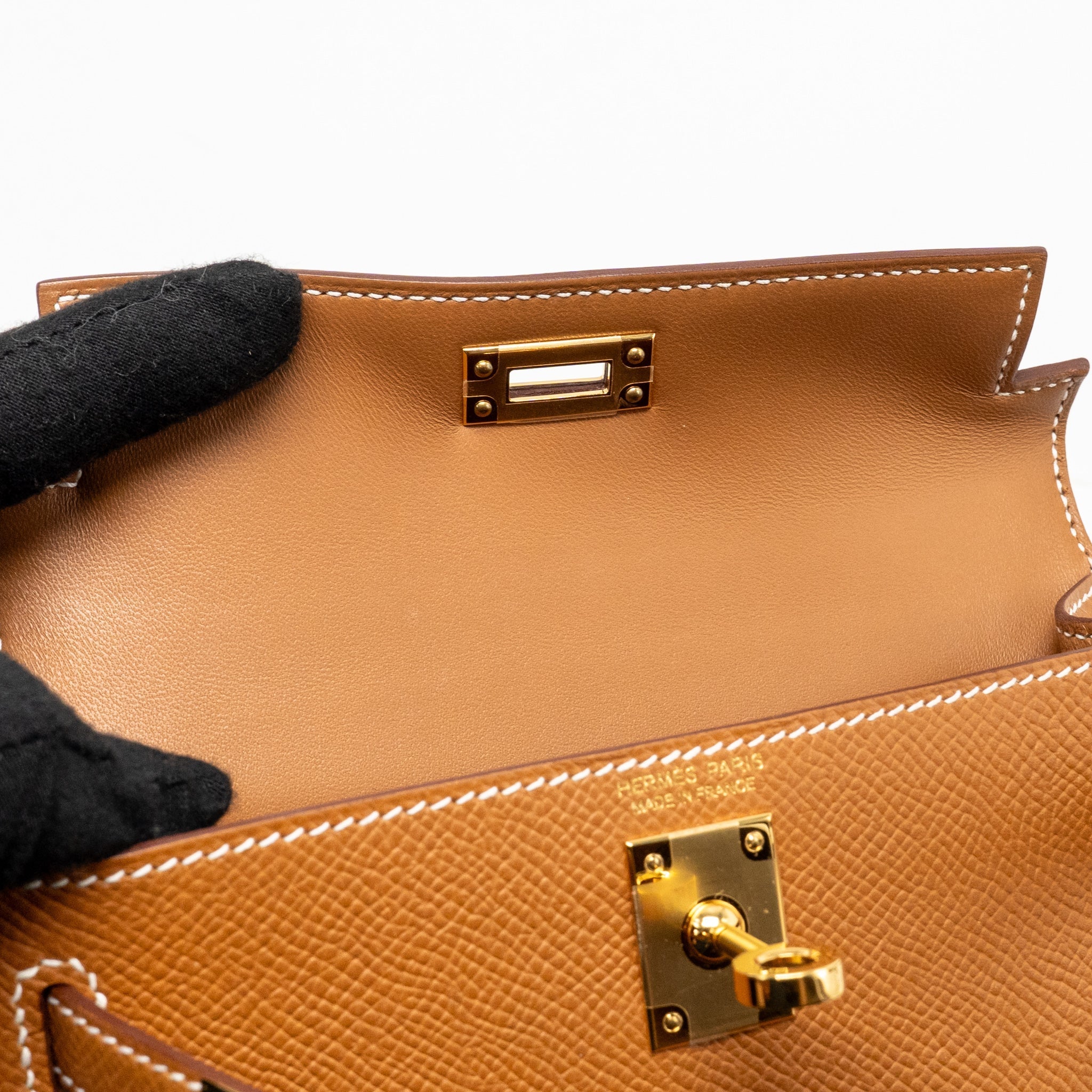 HERMES MINI KELLY II EPSOM GOLD GHW