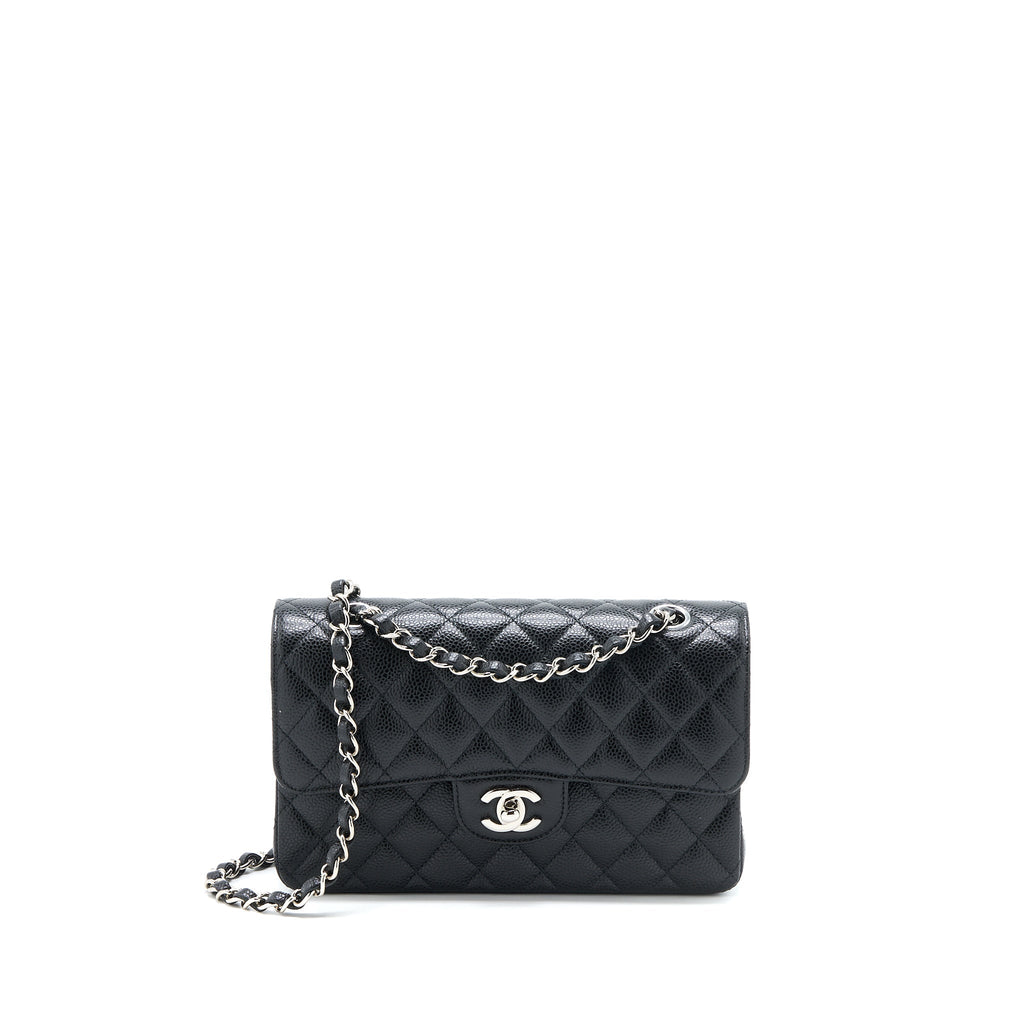 CHANEL SMALL CLASSIC FLAP BAG CAVIAR BLACK SHW
