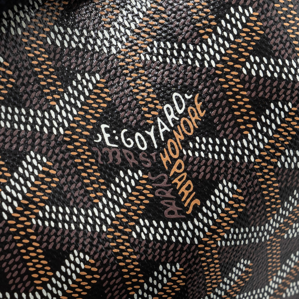 GOYARD SAINT LOUIS GM TOTE BAG CANVAS/ LEATHER BLACK/ TAN SHW