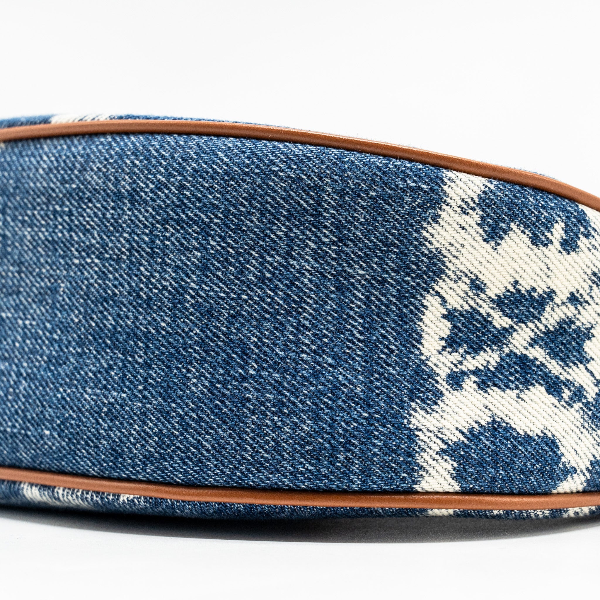 CELINE MEDIUM AVA BAG WITH TRIOMPHE DENIM NAVY/TAN GHW