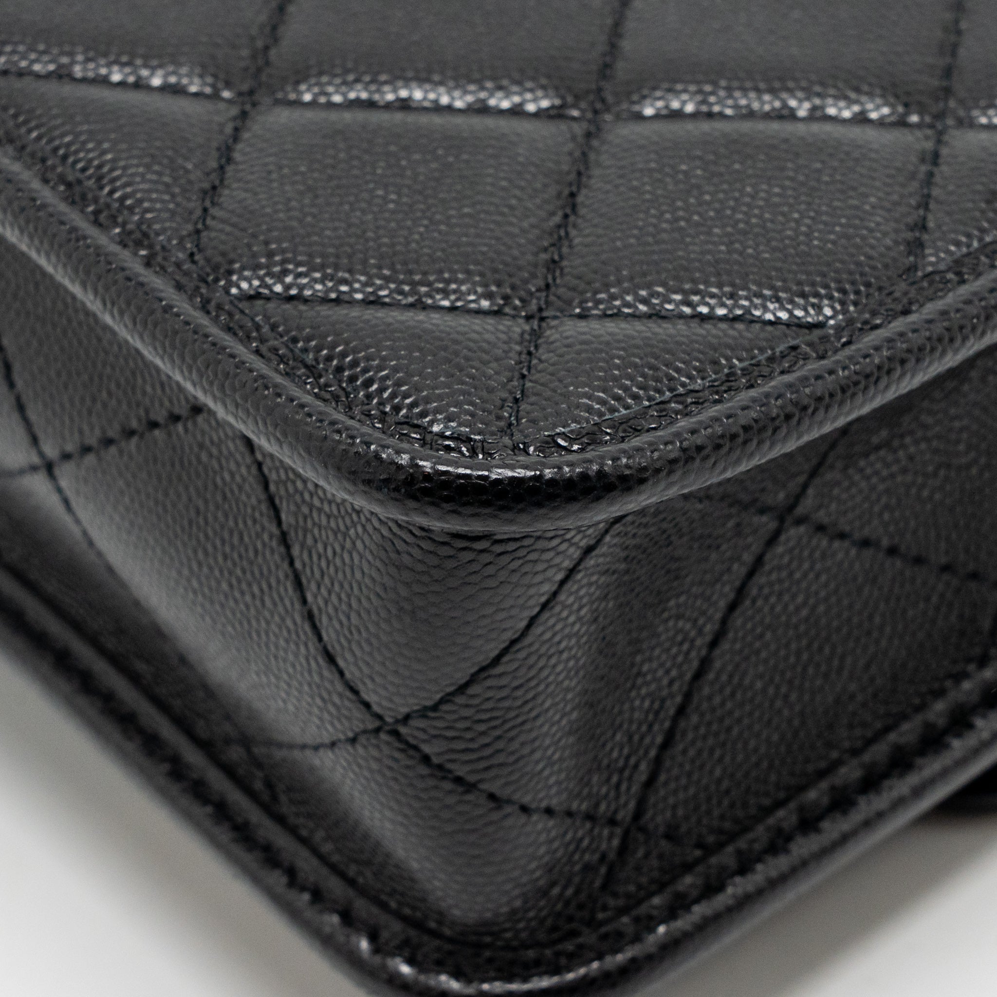 CHANEL 22K MINI FLAP BAG WITH TOP HANDLE CAVIAR BLACK GHW (MICROCHIP)