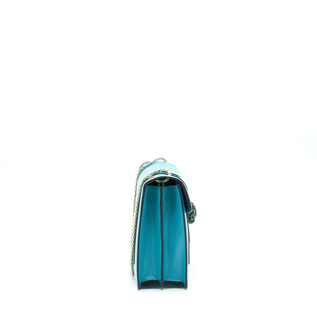 BVLGARI SERPENTI FOREVER SHOULDER BAG CALFSKIN BLUE SHW