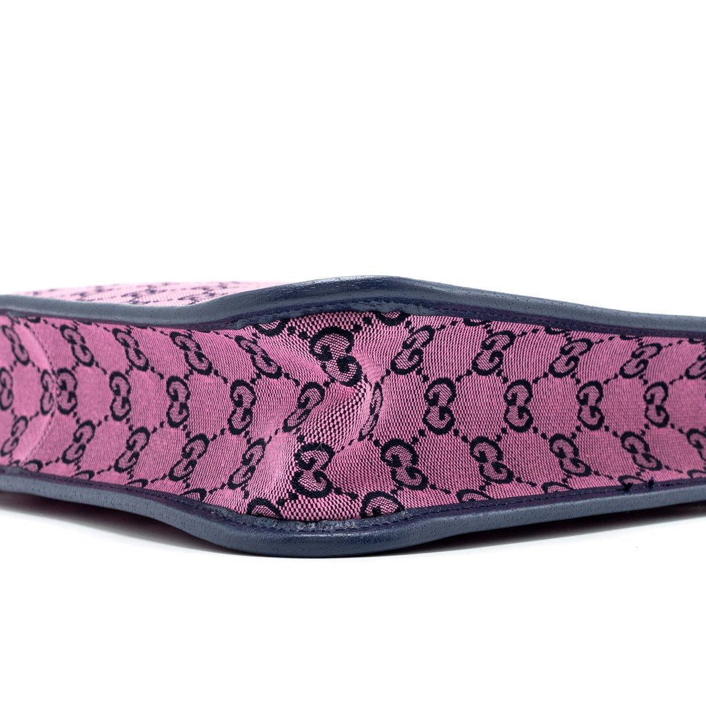 GUCCI KIDS TOTE BAG CANVAS / LEATHER PINK / DARK BLUE