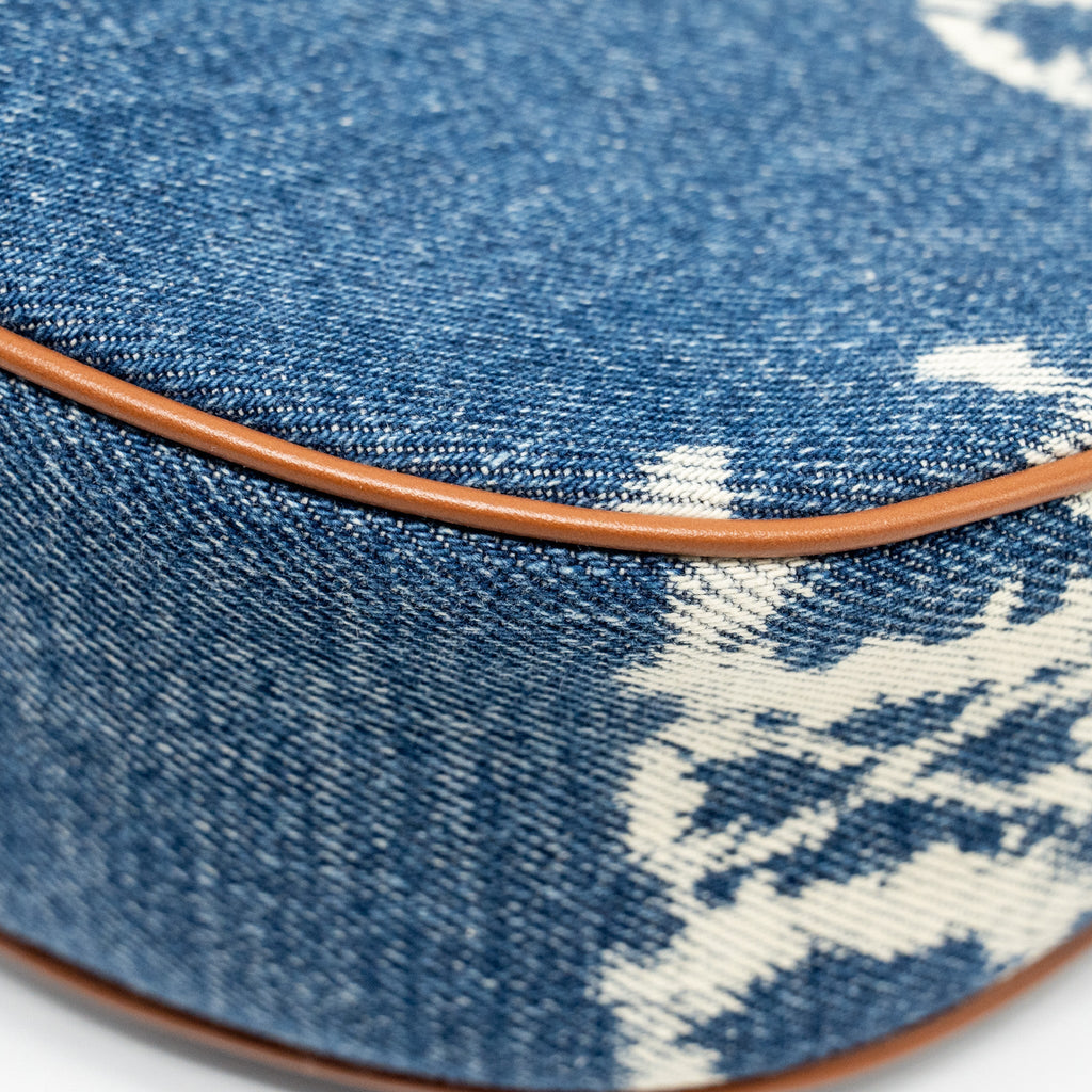 CELINE MEDIUM AVA BAG WITH TRIOMPHE DENIM NAVY/TAN GHW