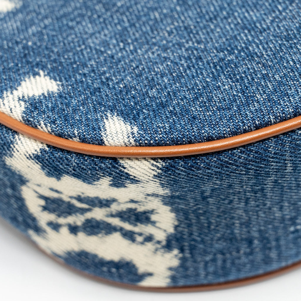 CELINE MEDIUM AVA BAG WITH TRIOMPHE DENIM NAVY/TAN GHW
