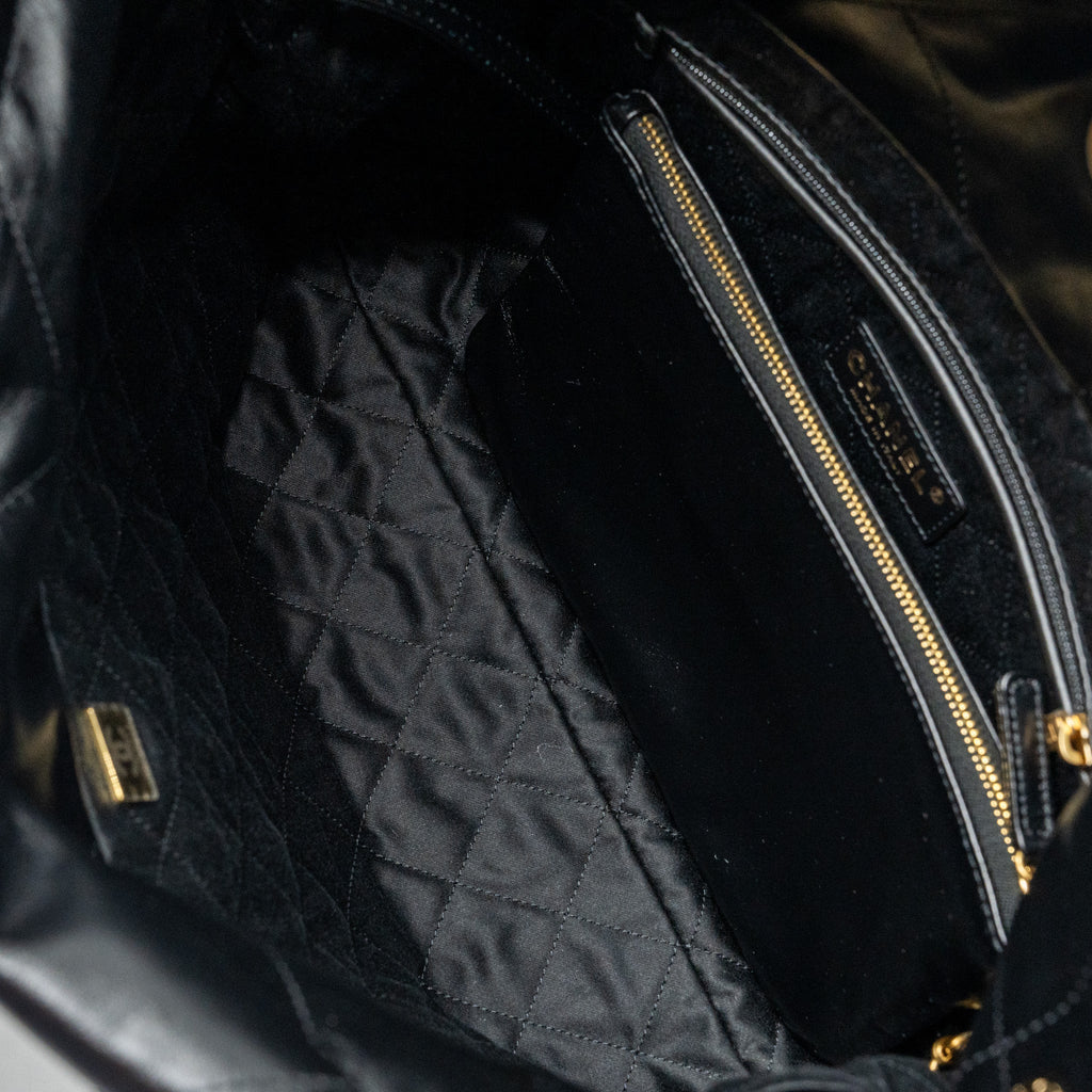 CHANEL SMALL 22 BAG CALFSKIN BLACK GHW