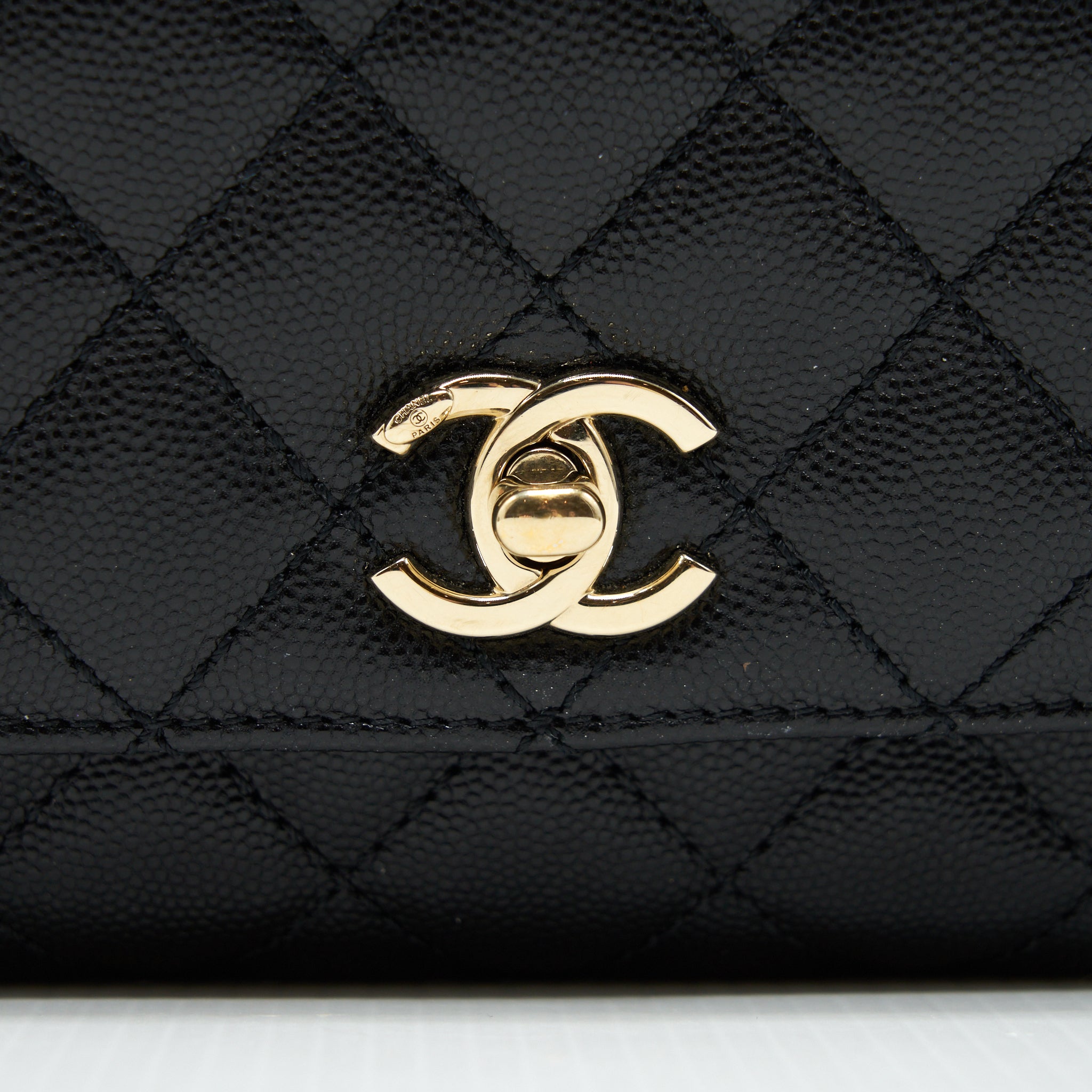 CHANEL MINI COCO HANDLE 20CM CAVIAR BLACK LGHW (MICROCHIP)